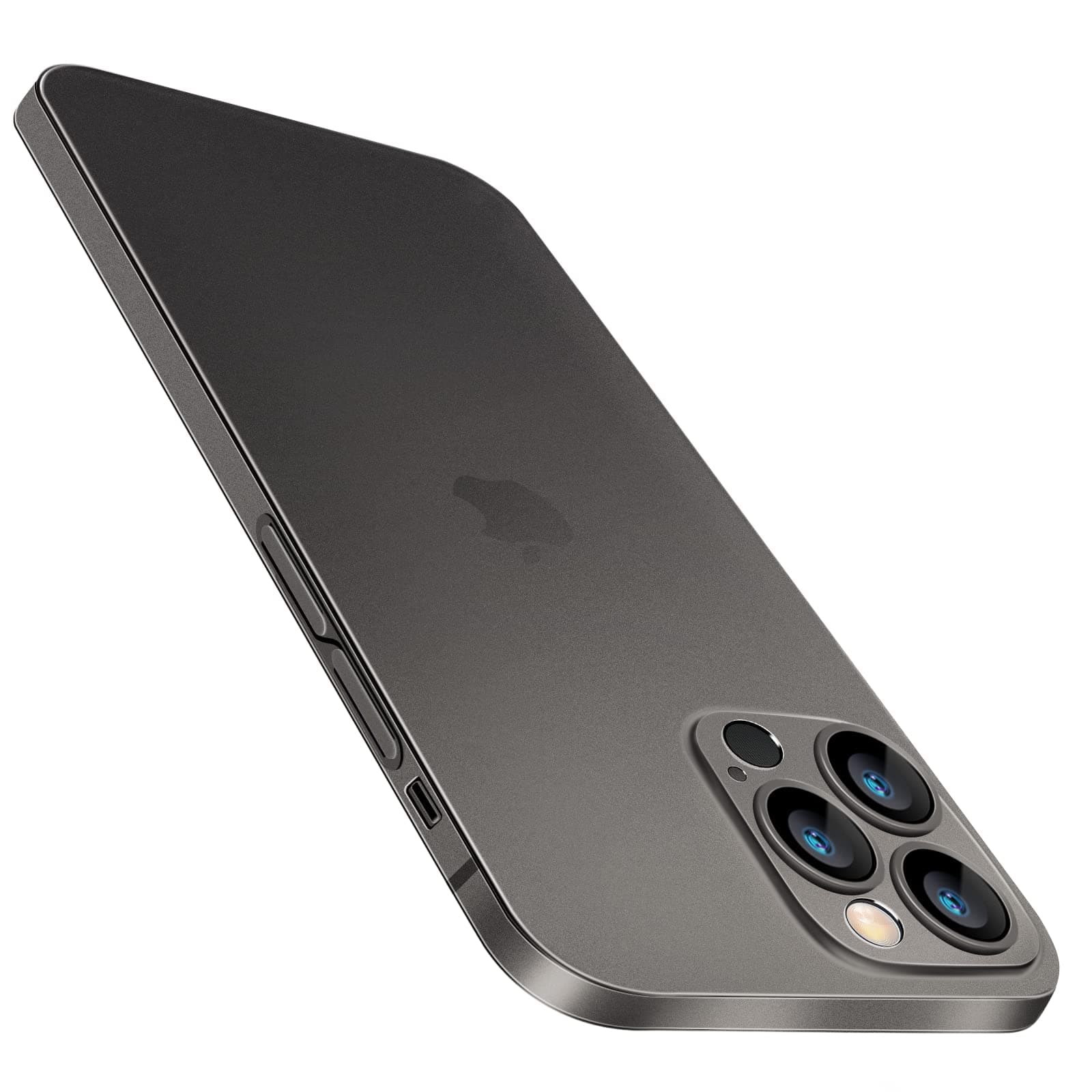 Slim Paper-Thin Transparent Finish Skin Ultra Protective Back Cover, Camera Protection 6.7in for iPhone 14 Pro Max, Non Yellowing (Black)