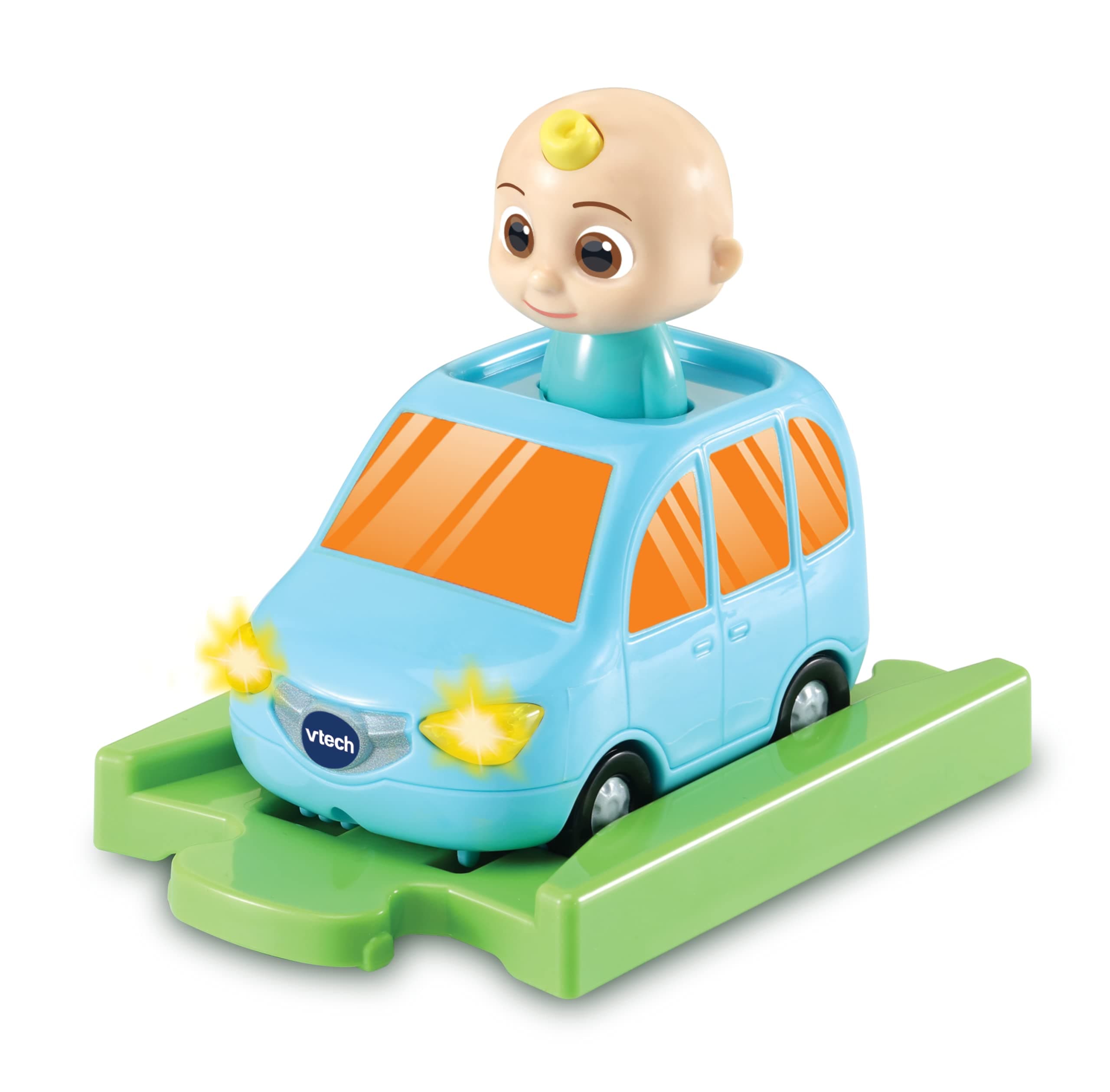 VTechToot-Toot Drivers JJ's Family Car & Track, Interactive CoComelon Pretend Play with Lights & Sounds, Official CoComelon Gift for Ages 1, 2, 3, 4+ Years, English Version,Multi-colored,Small