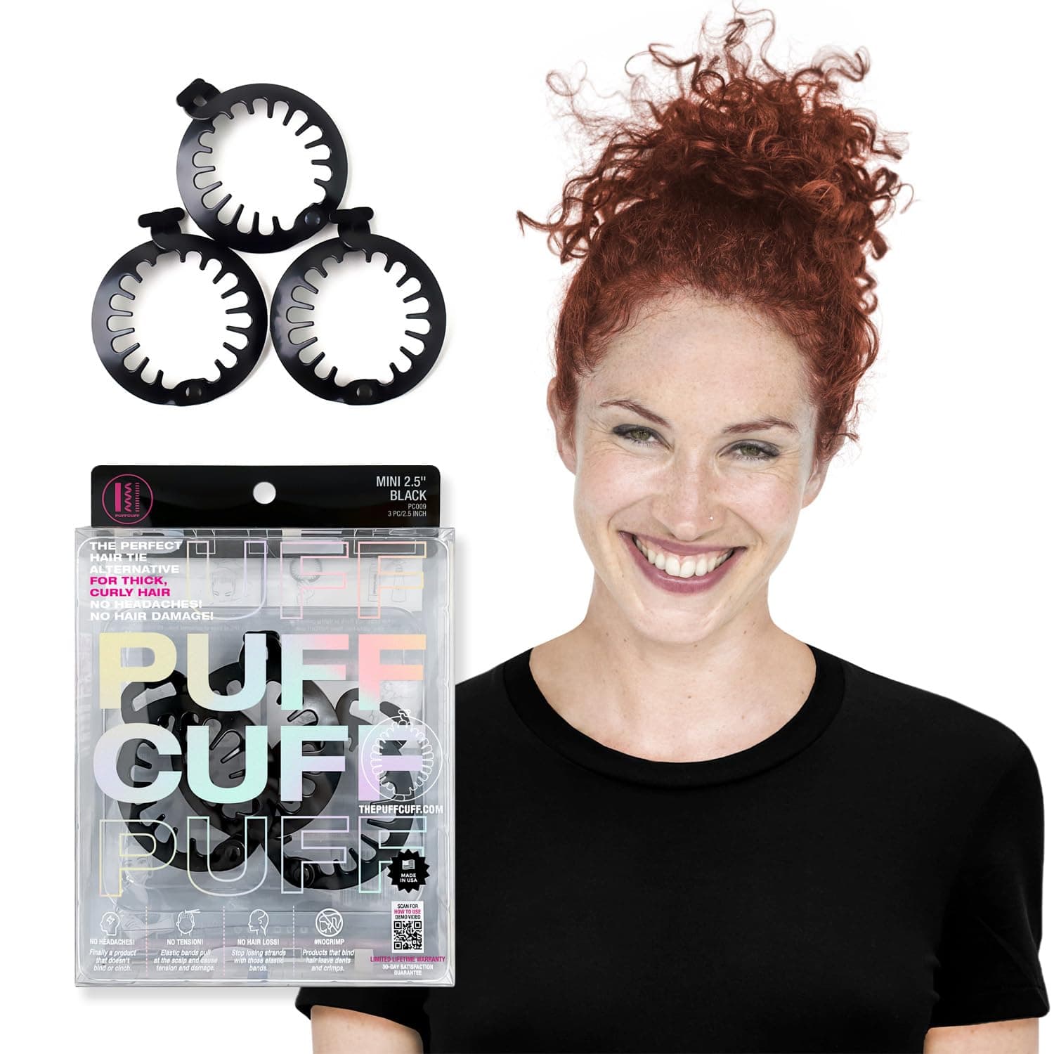 PuffCuff Mini Hair Clamp (Package of 3) - Not a banana clip by PuffCuff