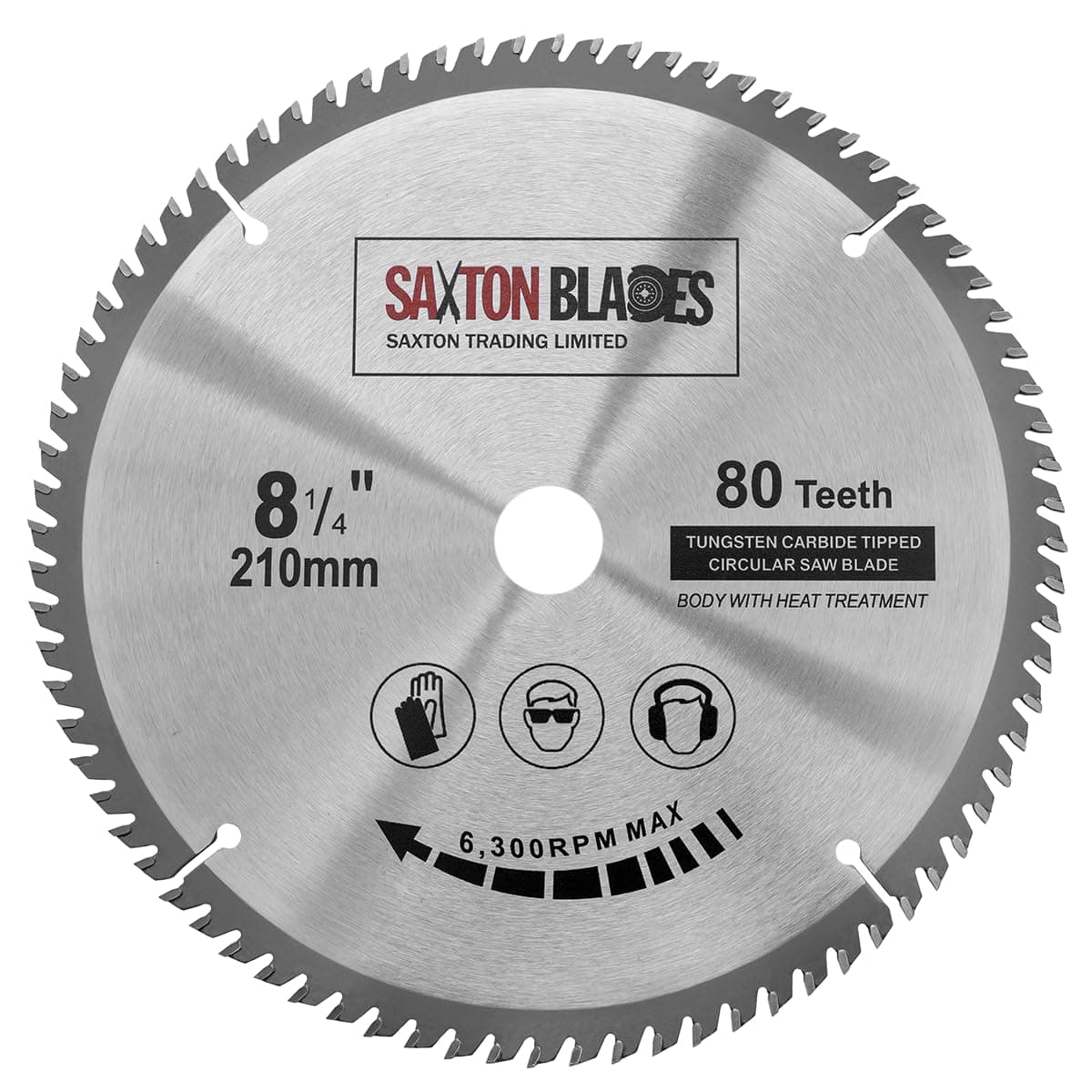 – Saxton TCT Circular Wood Mitre Saw Blade 210mm x 80T x 25.4mm Bore fits Evolution Rage Saws