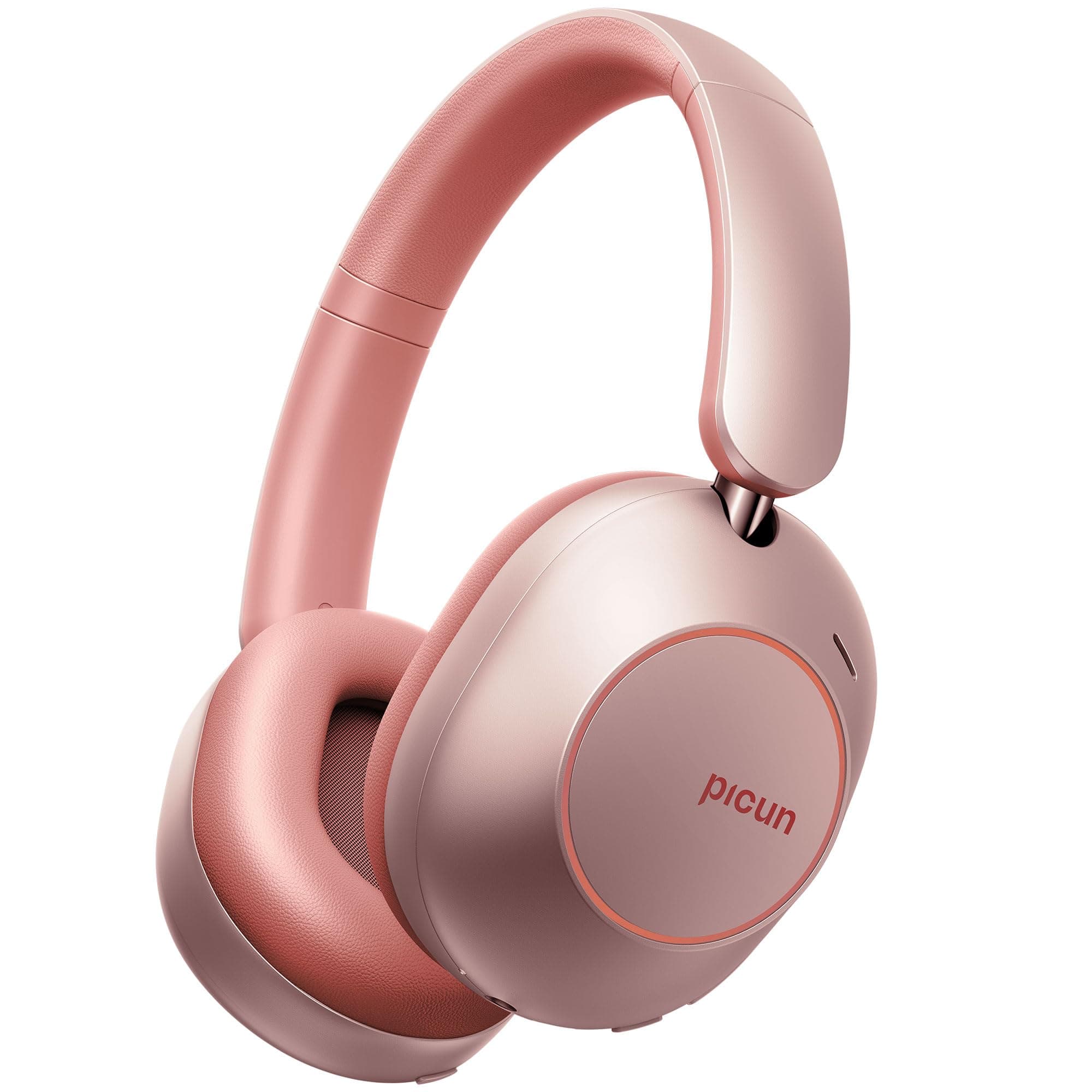 Hydrid Active Noise Cancelling Headphones with ENC, 100H Playing Time with Transparency Mode, Hi-Res Audio & Deep Bass Foldable Wireless Headphones with Mic for Travel, Home, Office (Rose Gold)