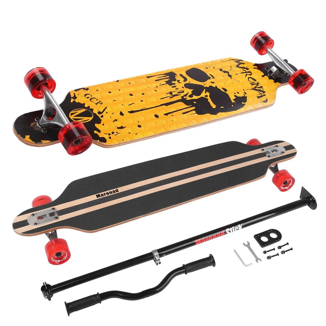 Maronad Longboard Skateboard Drop-Through Cruiser ABEC-11 Street Surfing Skating 104 x 24 cm