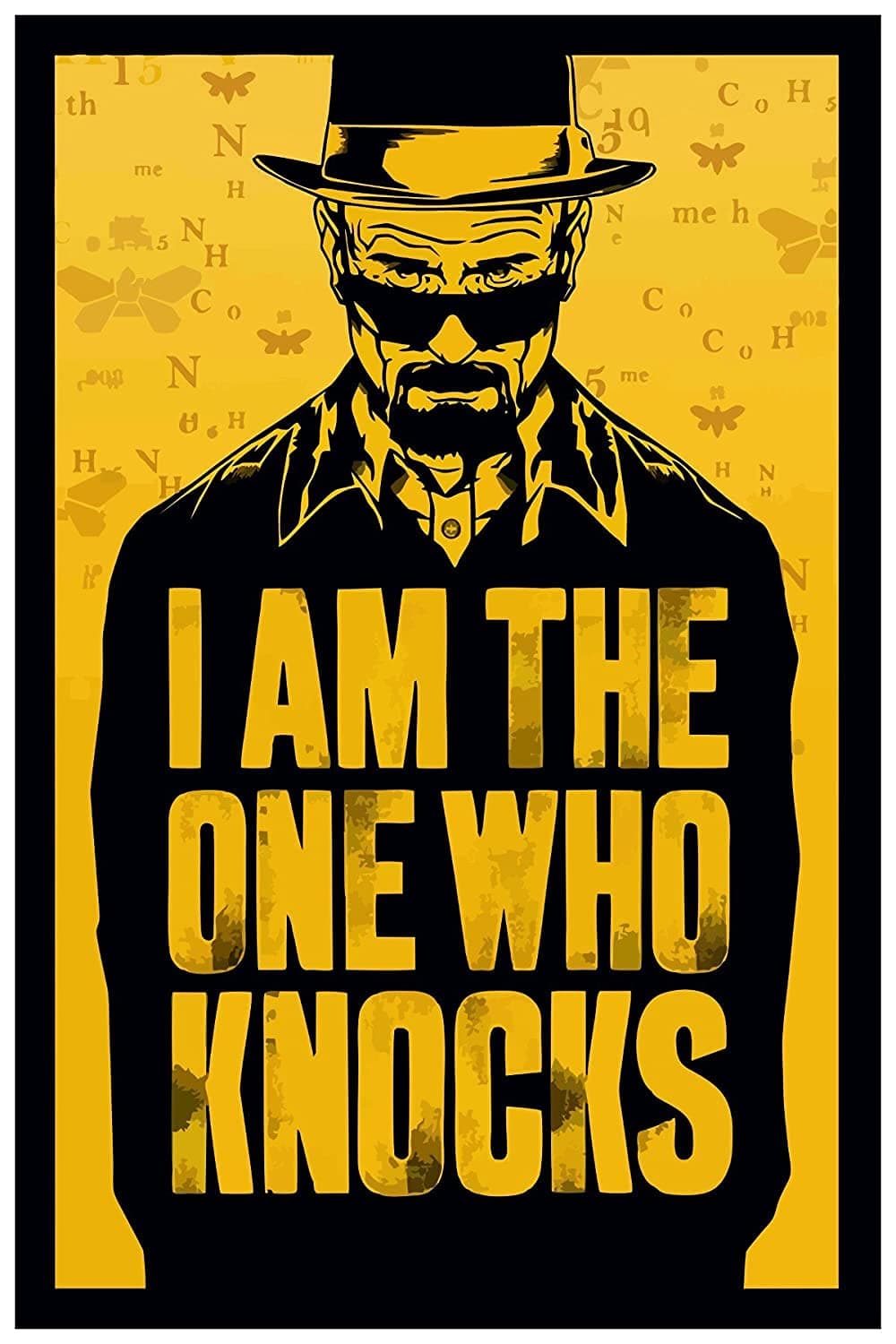 CasperMe 'I Am The One Who Knocks' Abstract Breaking Bad 300 GSM Print Poster (Multicolour, Standard - 13 x 19 inch).