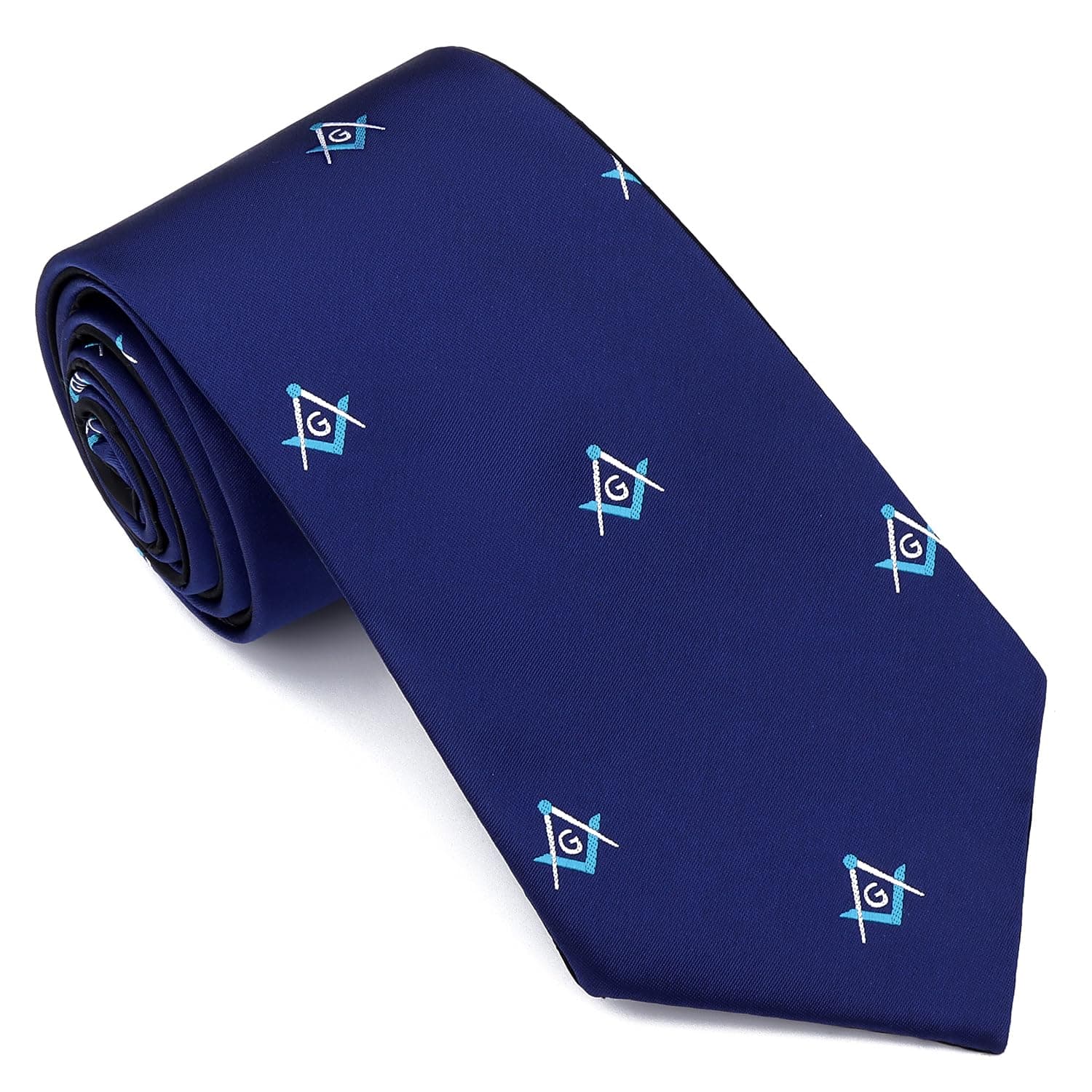 Woven Necktie for Freemason, Mens Fashion Neck Ties with Masonic Square & Compass