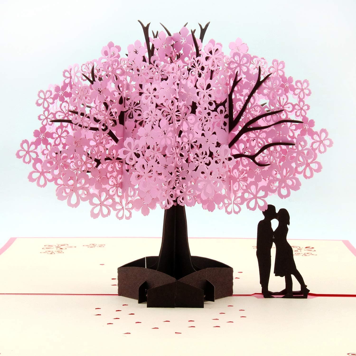 3D Pop-Up Greeting Card Wedding/New Year/Birthday Card, Anniversary Valentine Birthday Gift Card/Christmas Greeting Card for Wife Girlfriend Mother Bride and Groom(Cherry tree)