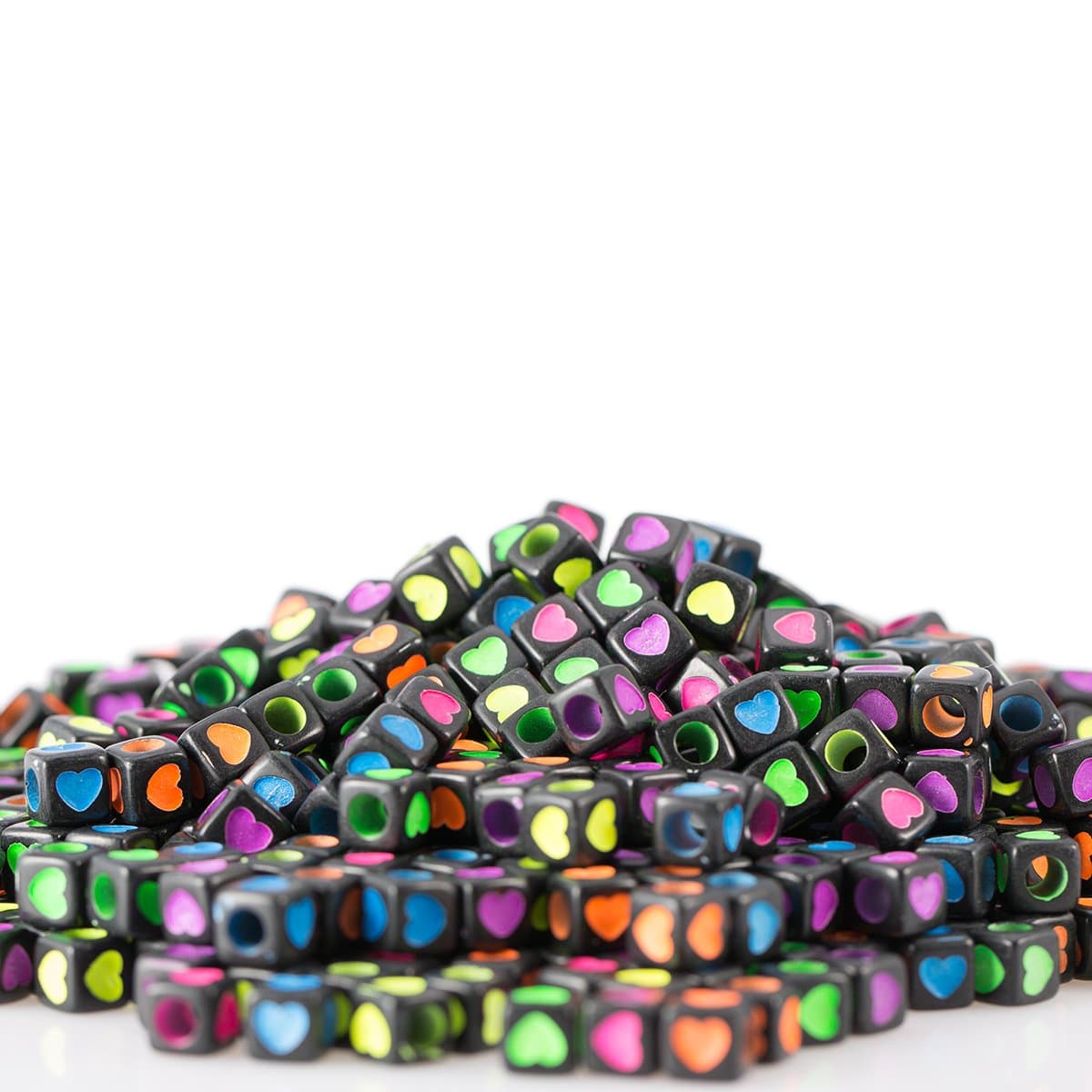 Zalago Heart Dice Beads For Necklace 7 mm Bracelet, 300STK