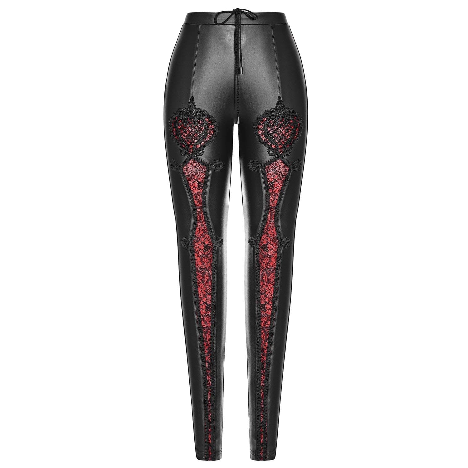 Antoinette Leather Leggings [BLACK/RED]