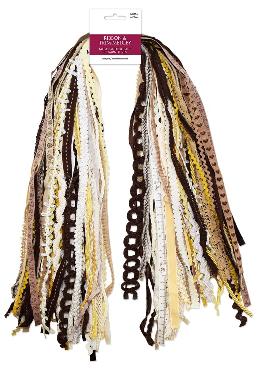 Fabric Ribbon for Mums Fabric Trim Pack Hair Ribbons for Girls Decorative Bow Making Supplies Set Ribbons for Crafts Wrapping Approx 30 Yards Natural