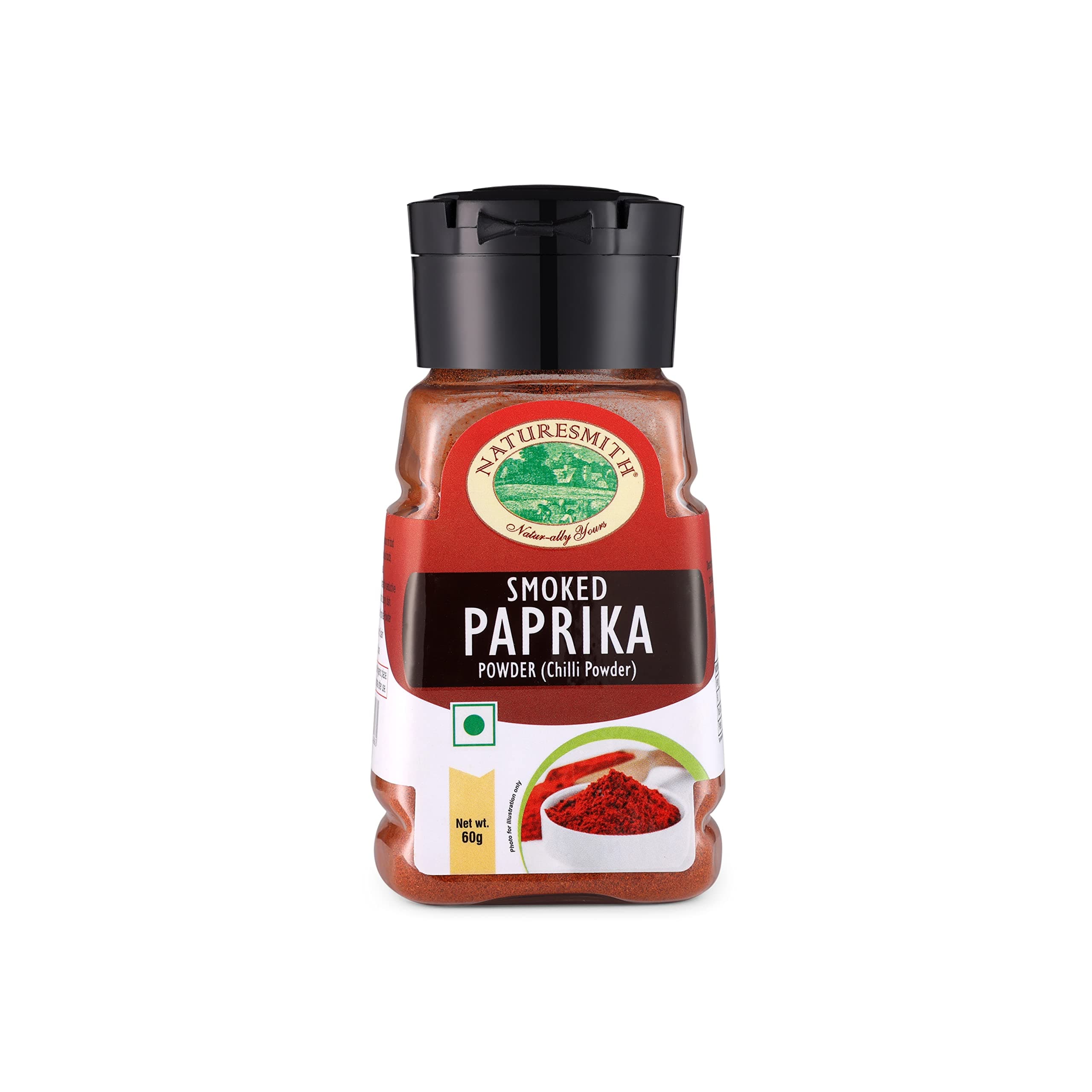 NATURESMITH SMOKED PAPRIKA POWDER-60g || SPANISH SMOKED PAPRIKA SPRINKLER SMALL JAR ||