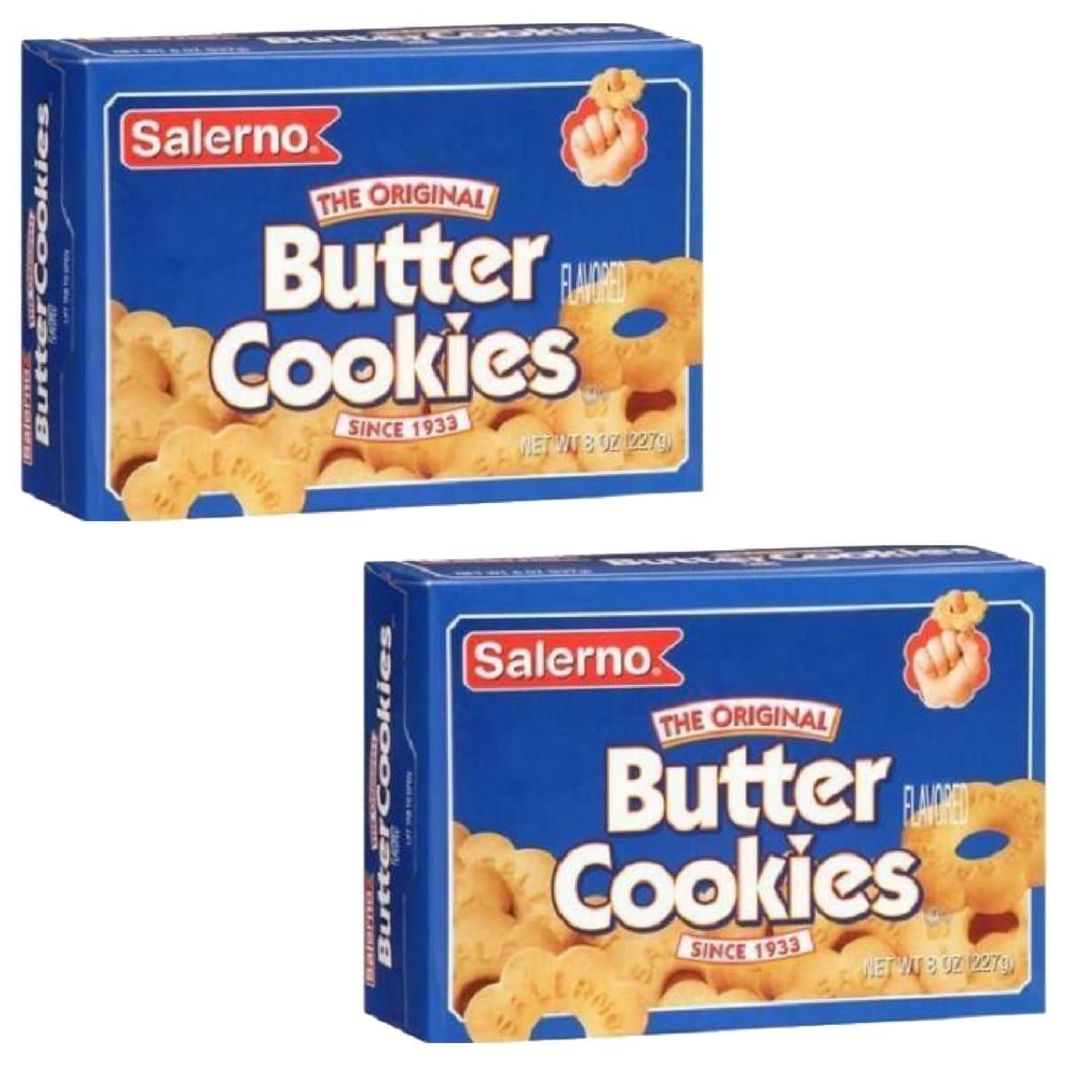 Salerno Cookies, The Original Butter Cookies, 8 Ounce (Pack of 2)