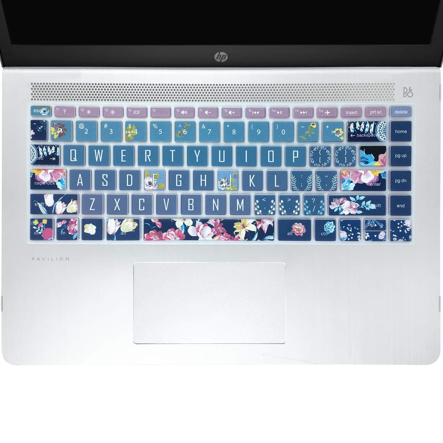 Keyboard Cover for 2020 2019 2018 HP 14" Laptop/HP Pavilion x360 14M-BA 14M-CD 14M-DH 14-BA 14-BF 14-cm 14-CF 14-DF 14-DK 14-DS 14-DQ Series 14 Inch Protective Skin, Red Flower