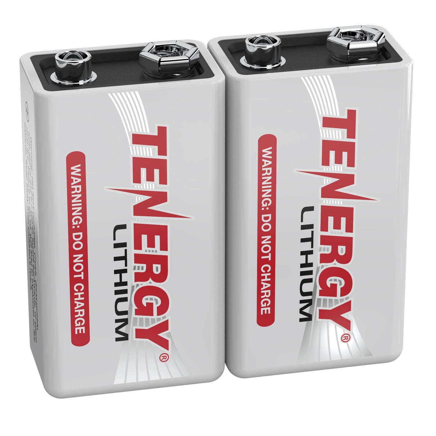 Tenergy 9V Lithium Batteries, 1200mah Non-Rechargeable Batteries,10 Years Shelf Life Lithium 9 Volt Batteries - 2 Pack