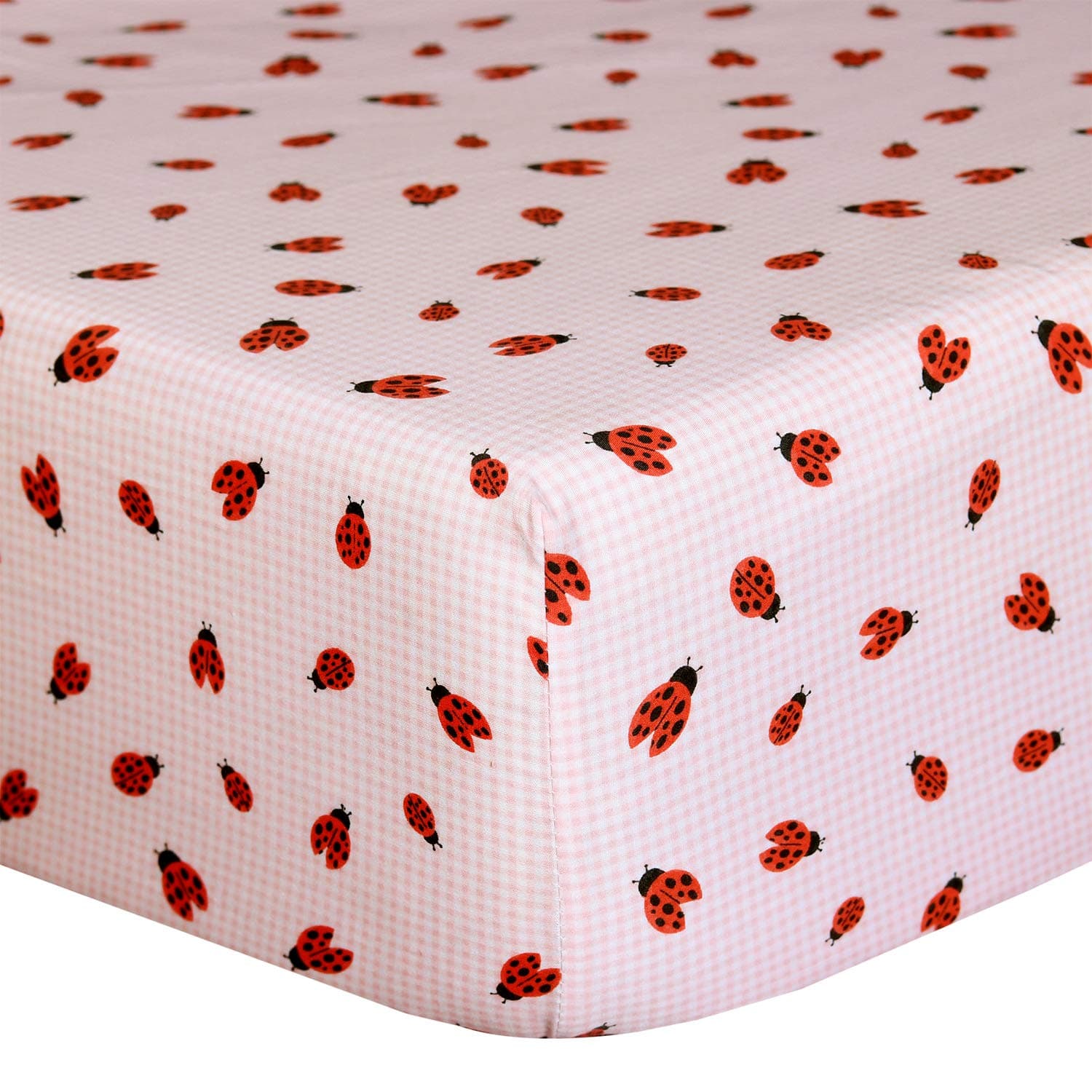 Cuddles & Cribe Soft & Comfortable for baby 71 x 132cm First All Cribe Standard 100% Cotton Fitted sheet - Ladybird