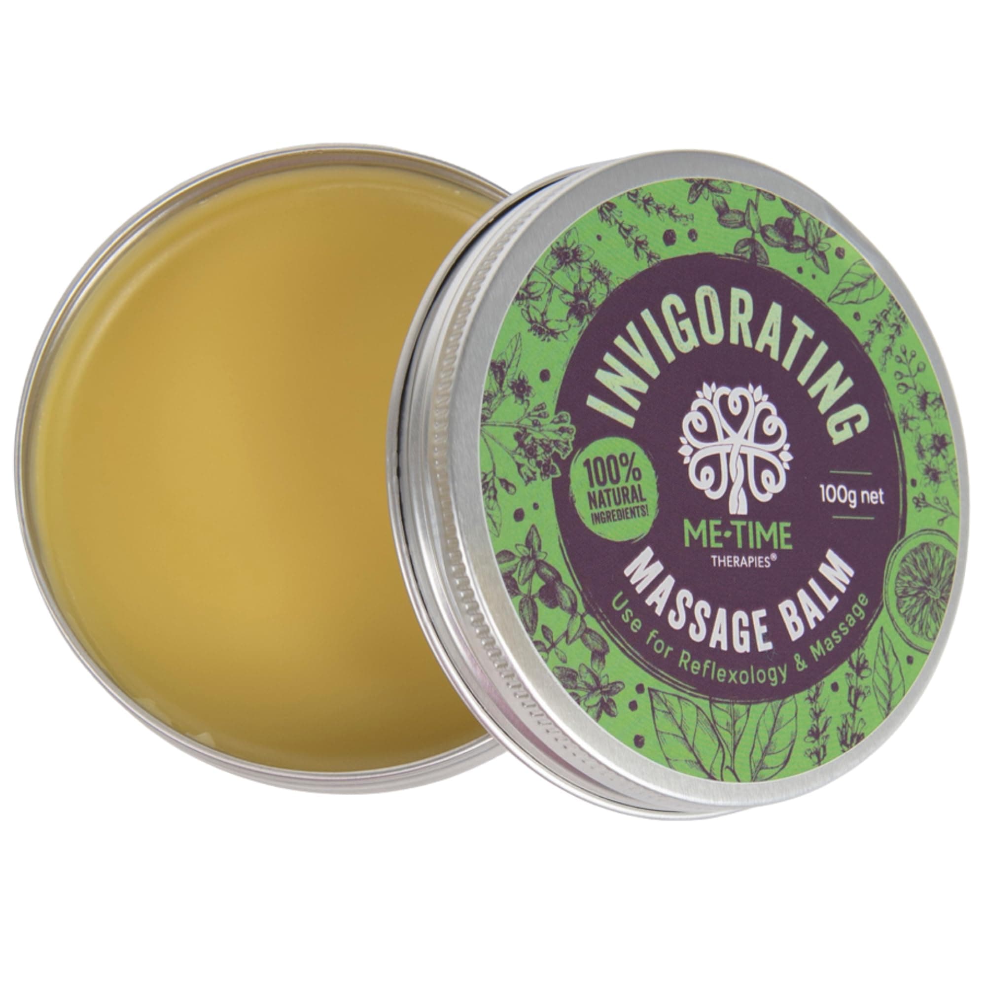 Me Time Invigorating Massage Balm 100g – Natural Reflexology Wax for Professi...