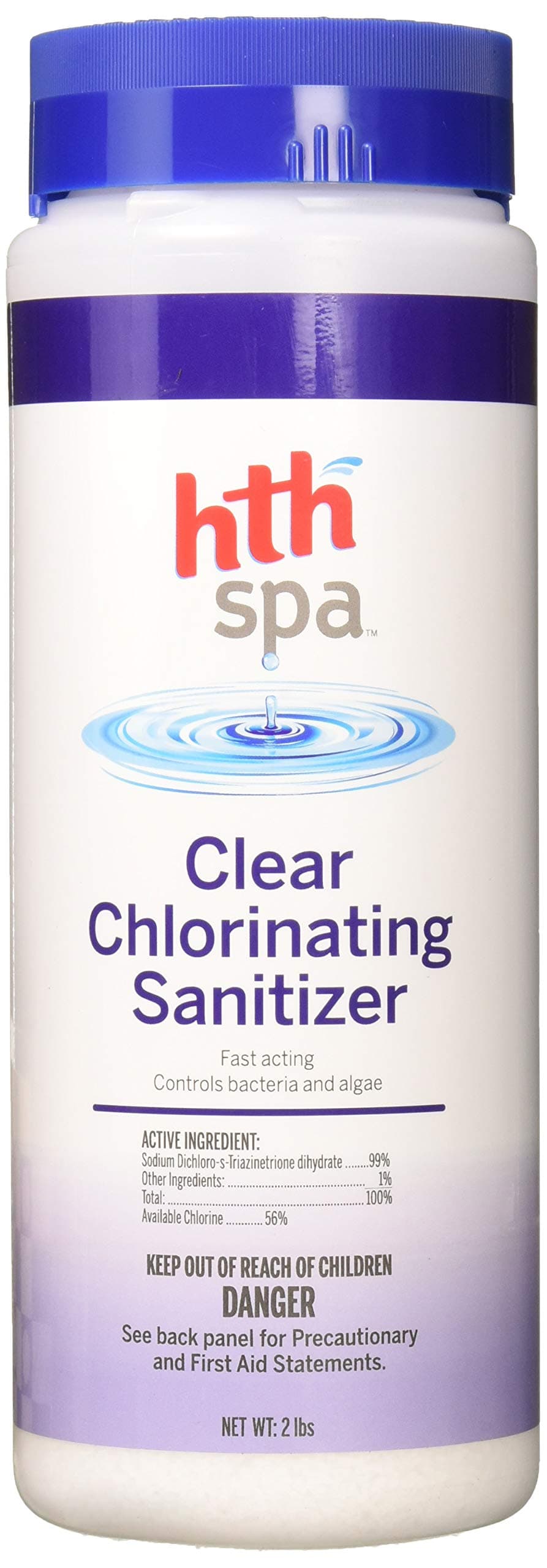 HTH Spa 86230 Clear Chlorinating Sanitizer Spa and Hot Tub Cleaner, 2 lbs