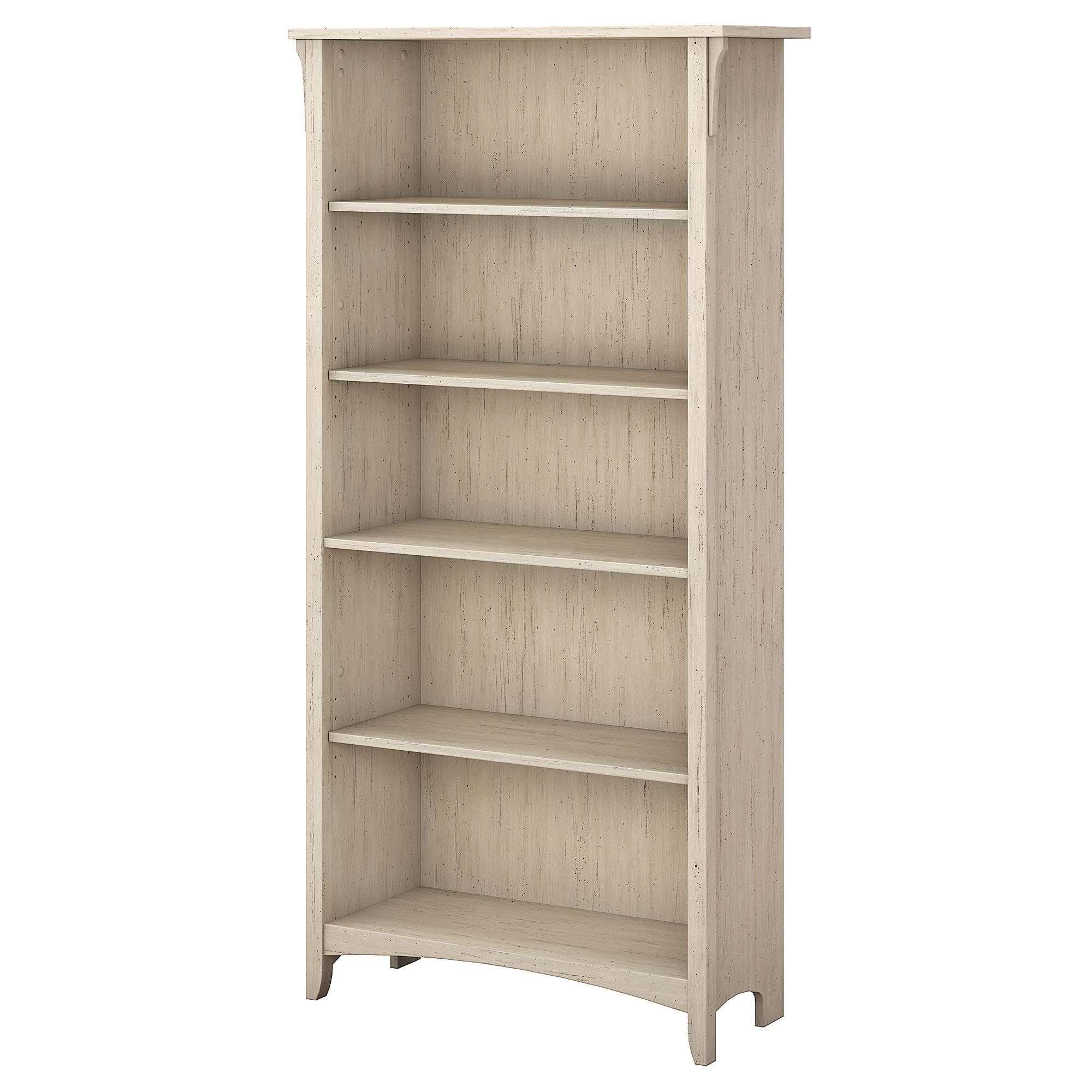 Bush FurnitureSalinas Tall 5 Shelf Bookcase in Antique White