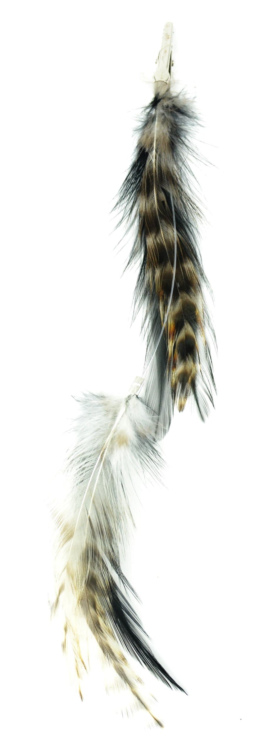 Designer Feathers 12742 Feather Hair Extension, 2-Piece, Dyed Black Hackle