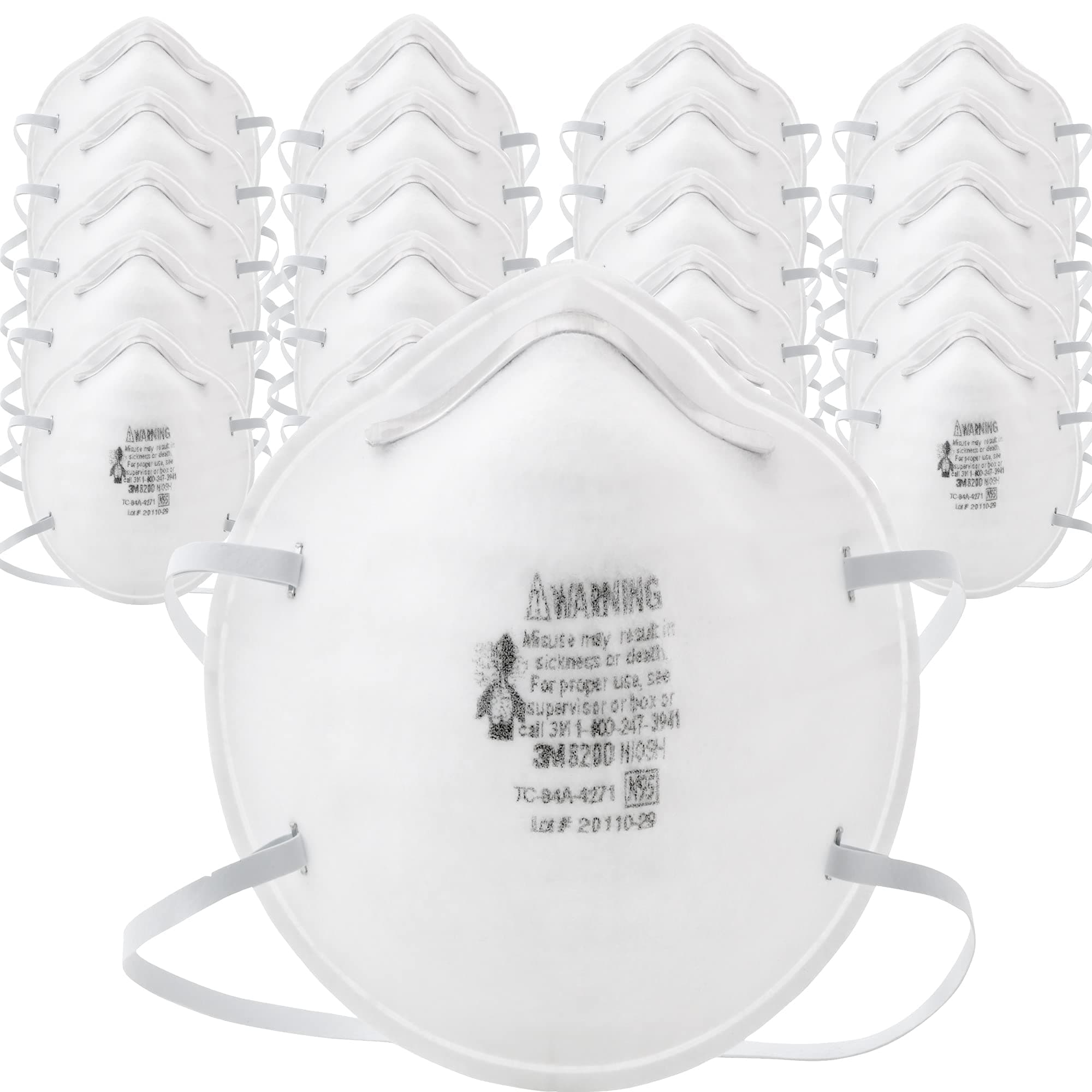 8200 N95 Disposable Particulate Respirator, Pack of 20, NIOSH APPROVED
