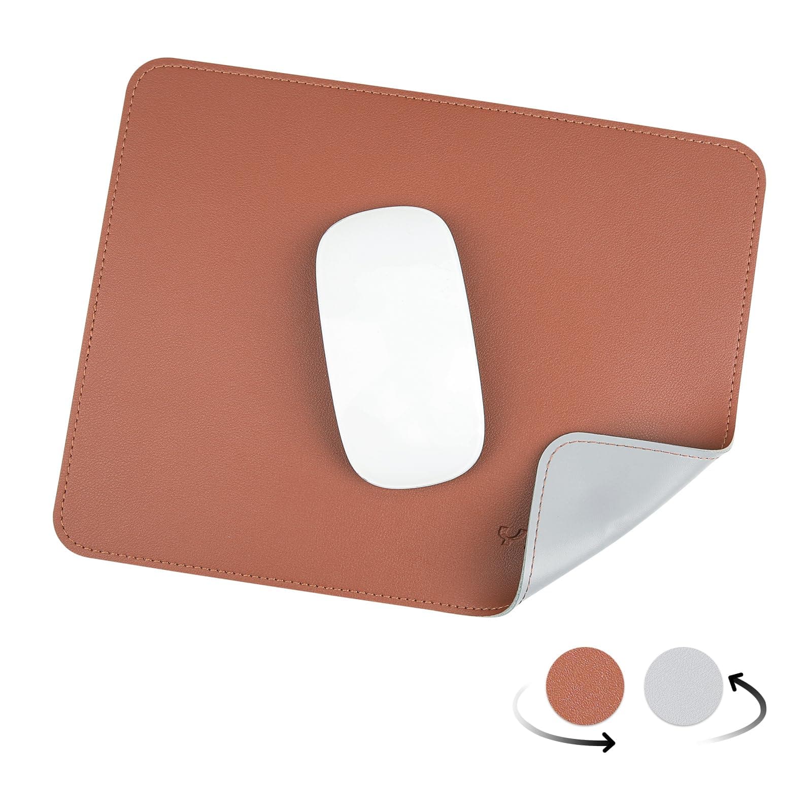 YXLILI Mouse Pad, Dual-Sided PU Leather Mouse Mat, Waterproof Ultra Smooth Mousepads with Stitched Edge Computer Mouse Pads for Gaming Office Work Home