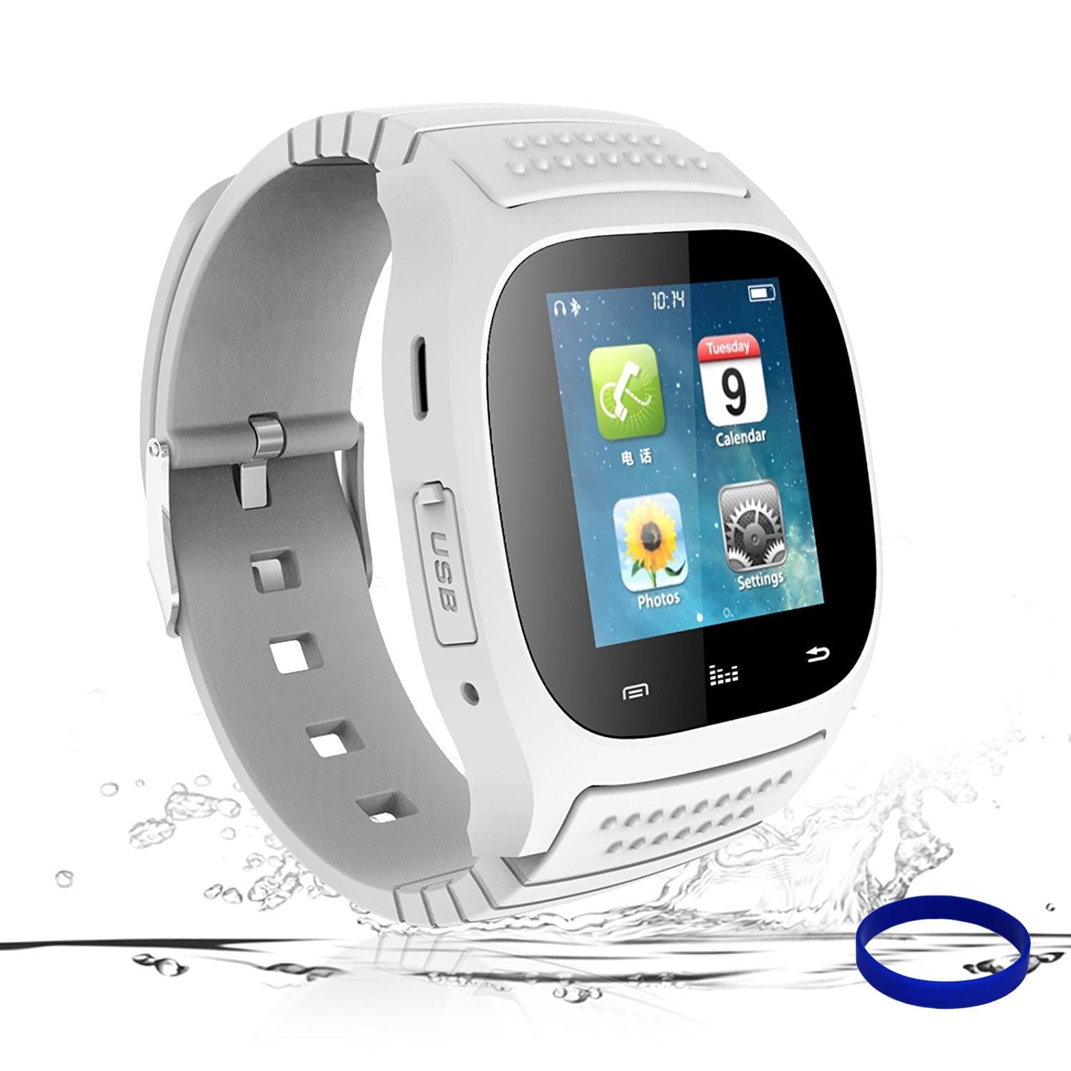 Jeystar Smart Watch Bluetooth Smartwatch Smart Wrist Phone Watch Touch Screen Fitness Tracker Pedometer Sleep Monitor Sport Watch for All Android Phones Samsung Huawei Motorola Men Women Kids (White)