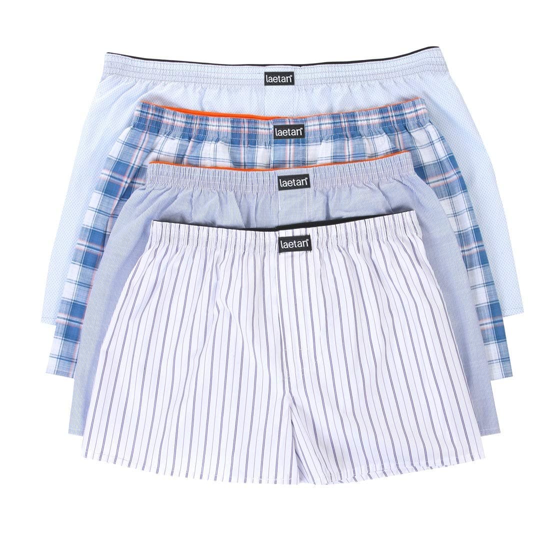 Mens Boxer Shorts, Mens Underwear Cotton Woven Boxer Short (as1, alpha, l, regular, regular, L Blue/White Assorted)