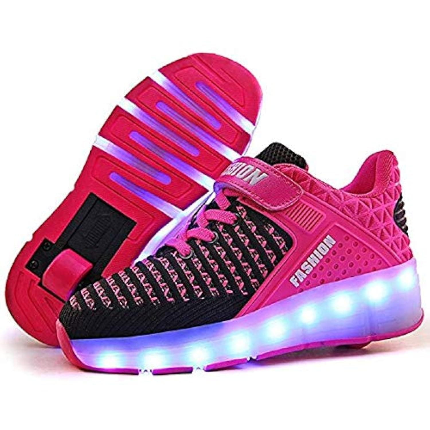 7 Colors LED Rechargeable Kids Roller Skate Shoes with Single Wheel Shoes Sport Sneaker