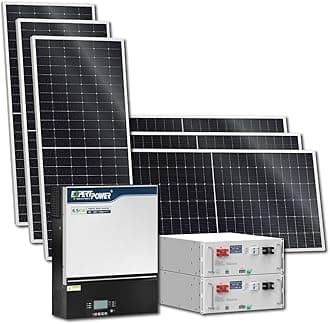 ExpertPower 10KWH 3240W 48V-120V Solar Power System Kit | LiFePO4 48V 200Ah Battery, 3240W Solar Panels, 6.5KW Hybrid Solar Inverter, 120A MPPT Controller | Off Grid, Residential, Home, Cabin, Back Up