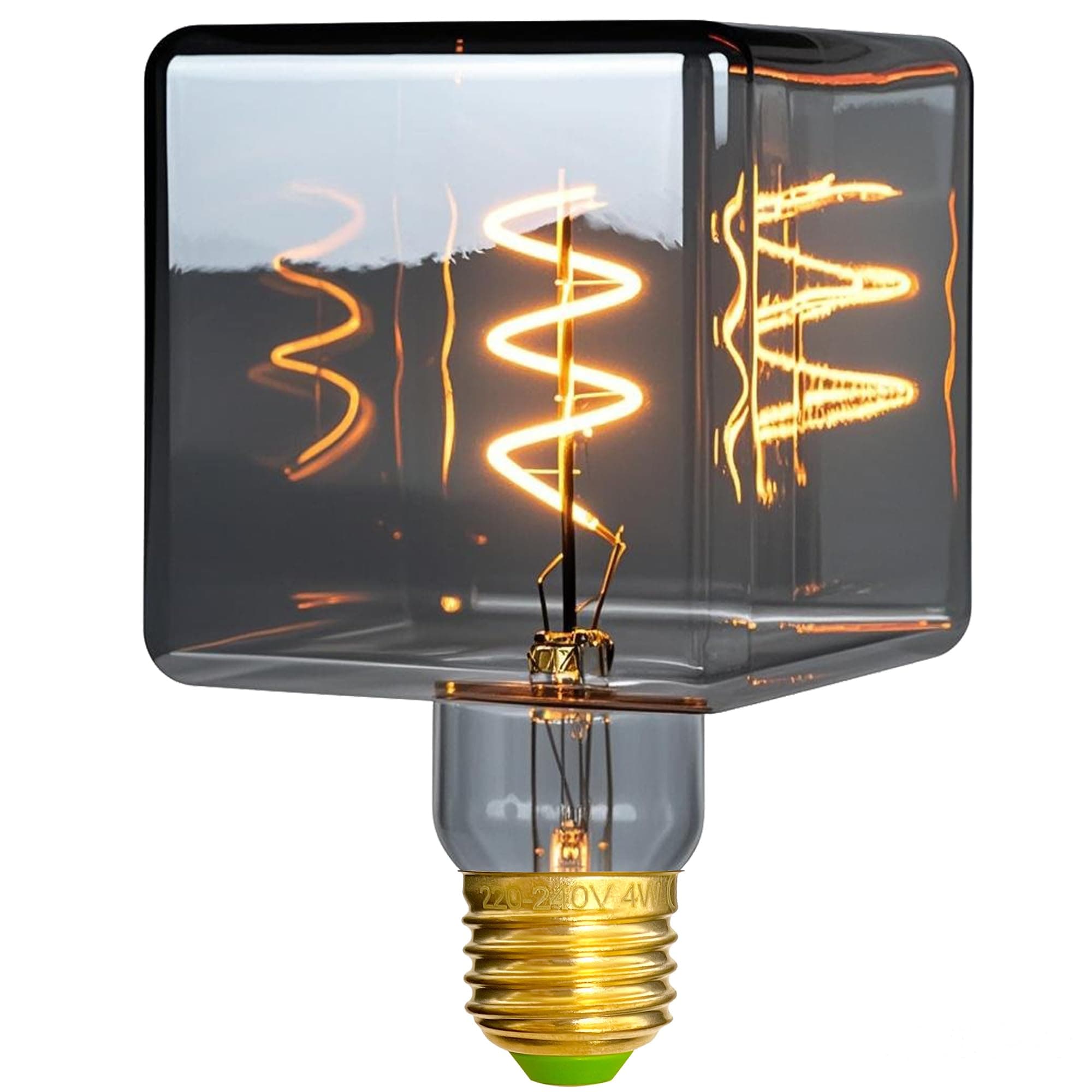 – Led Bulbs Vintge Light Bulb Ice Cube φ95mm 4W Dimmable Edison Light Bulb 220-240V E27 Specialty Decorative Light Bulbs (Smoke)