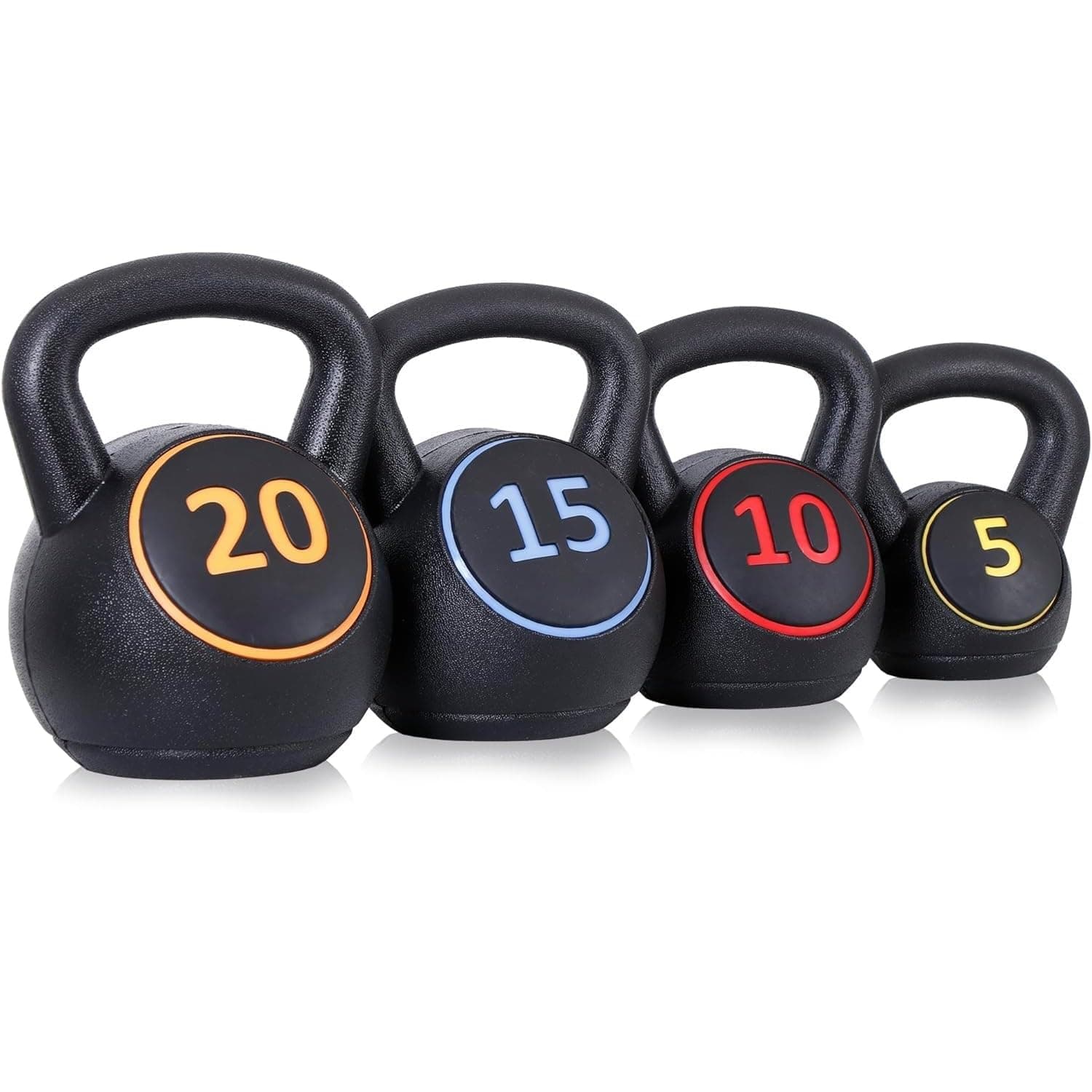 ZENY Kettlebell Sets, 4-Piece Kettlebells 5lb, 10lb, 15lb, 20 lb, Kettle Bell Weights for Dumbbel Weights Exercise, Strength Strainging Kettlebells, Home Gym, Full Body Workout Equipment
