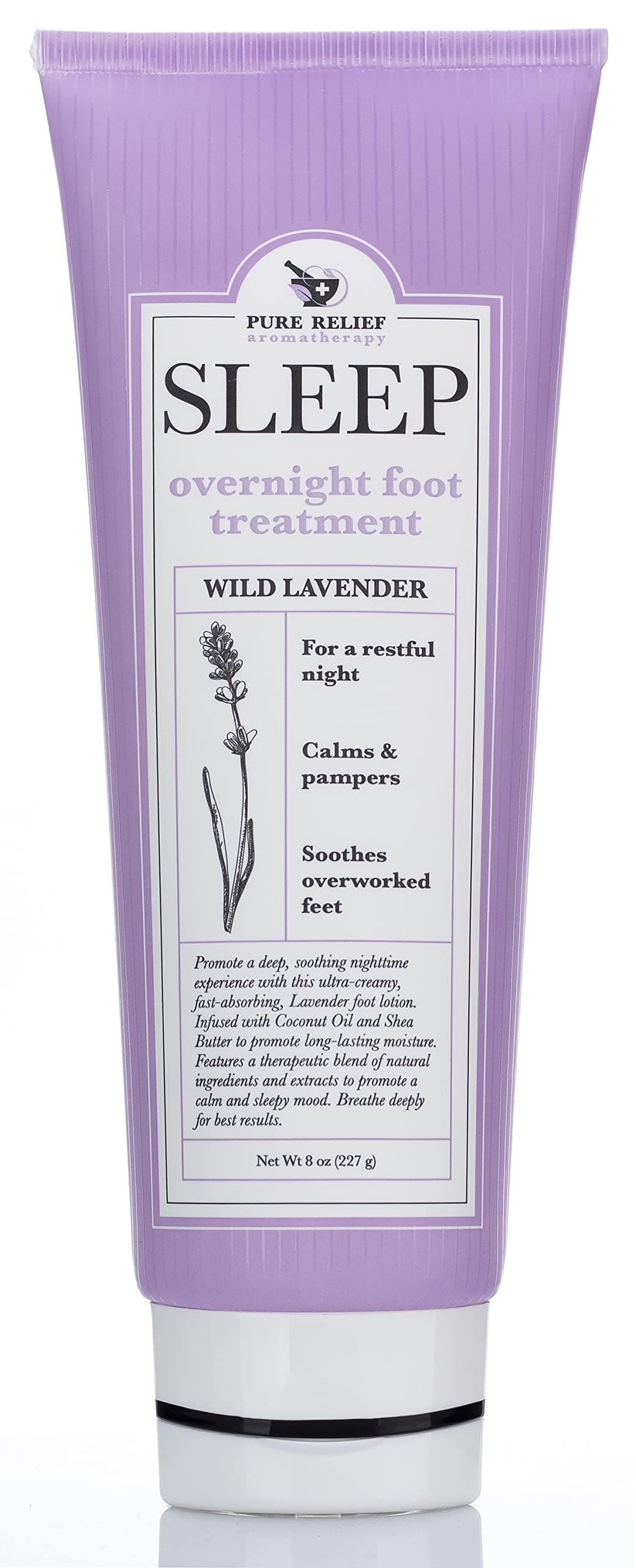Relaxing Foot Lotion Moisturizer Cream For Dry Feet – Lavender Foot Care Cream W/Shea Butter, Aloe, & Coconut Oil – W/Soothing Scent, Pedicure Supplies, 8 Oz