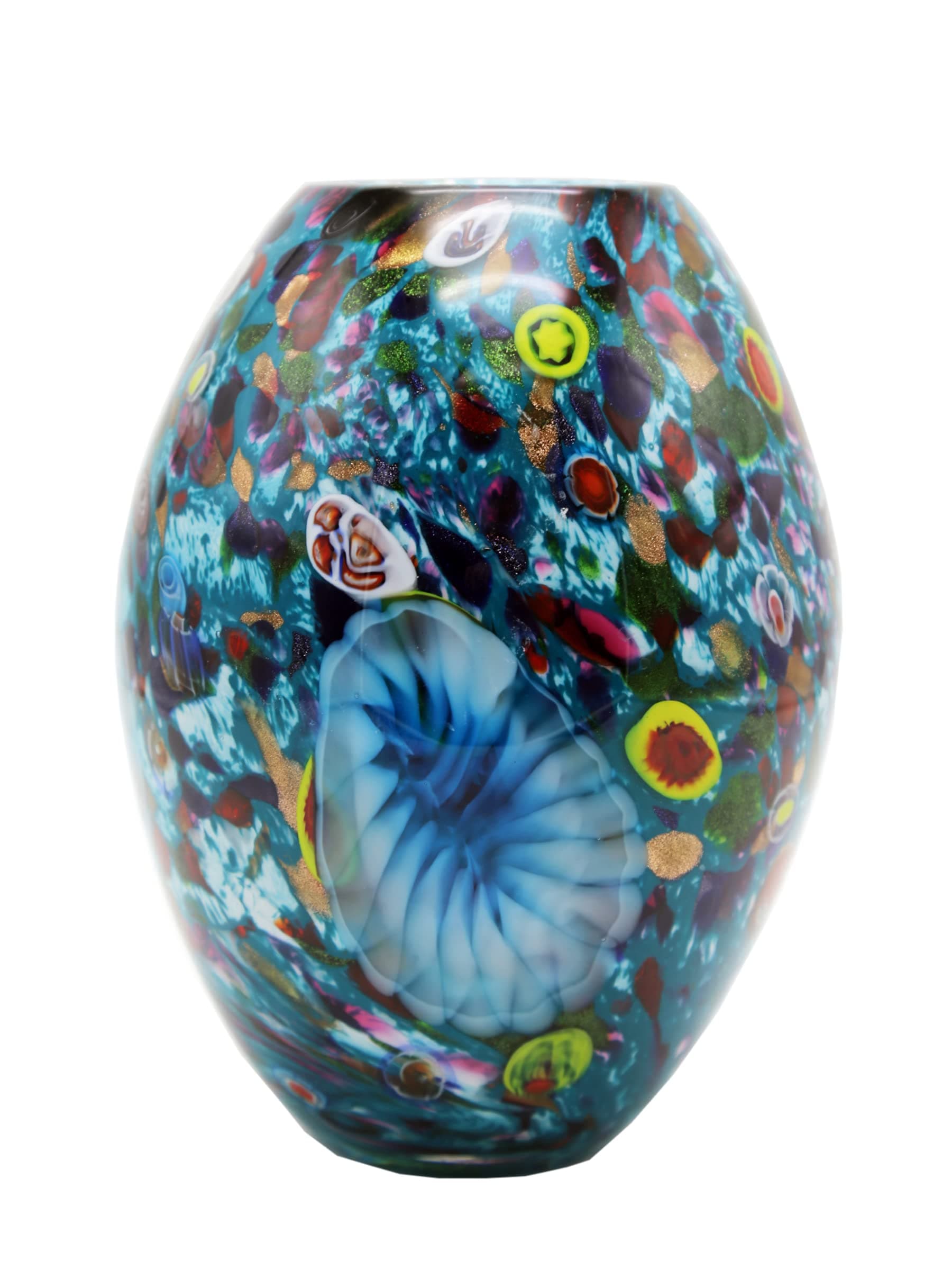 AV20349 Estrada Hand Blown Art Glass Vase, Multicolor