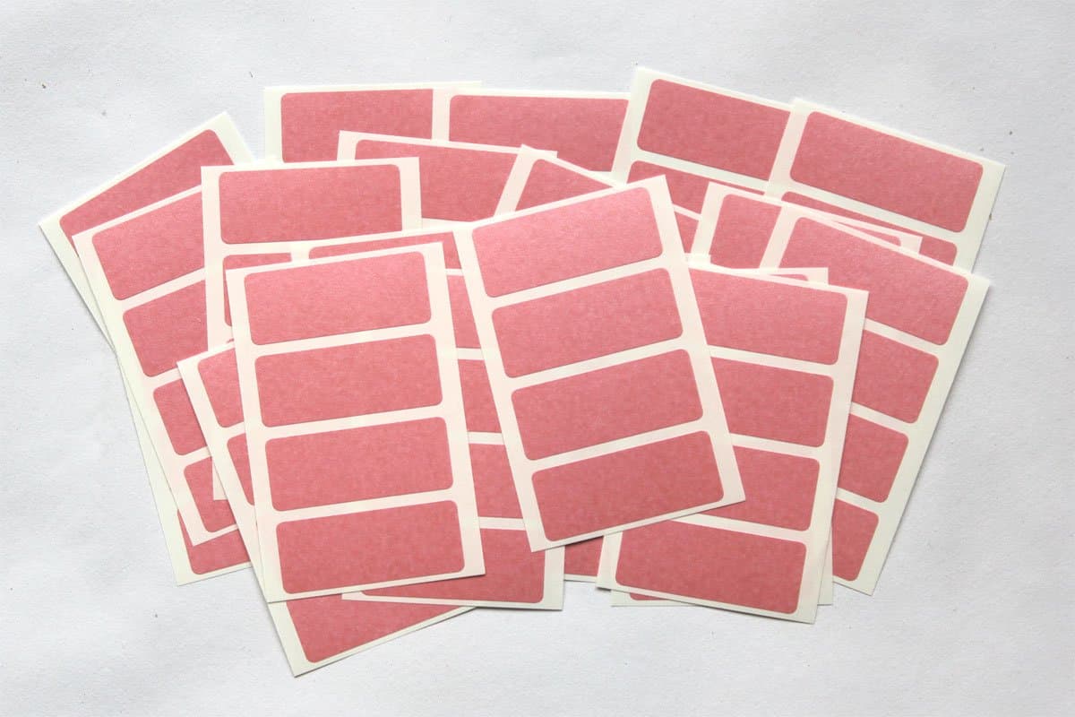 80 Pink Stickers - Sticky Coloured Self Adhesive Labels for Colour Coding