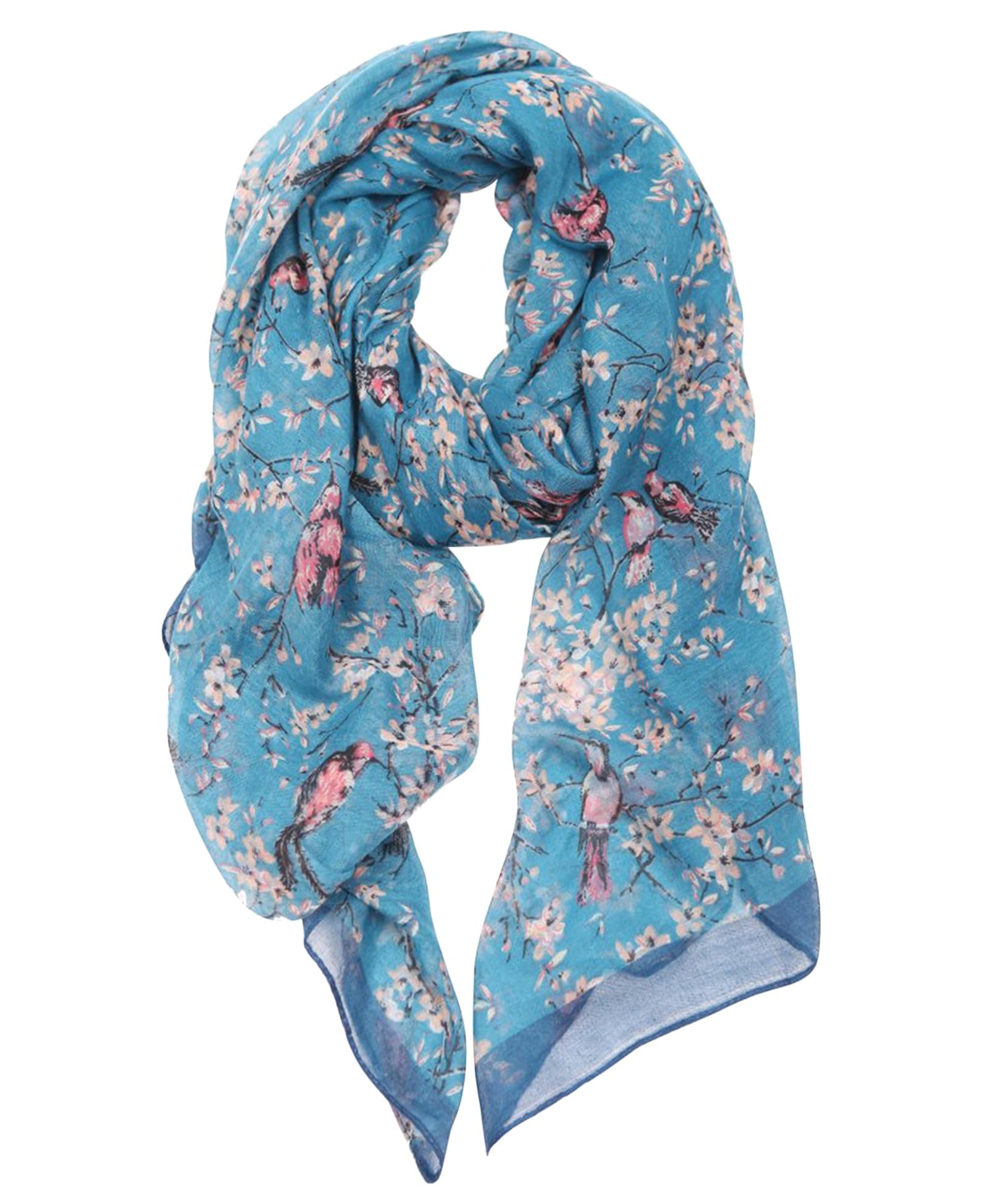 Ladies Women's Fashion Bird Print Long Scarves Floral Neck Scarf Shawl Wrap Gifts For Women