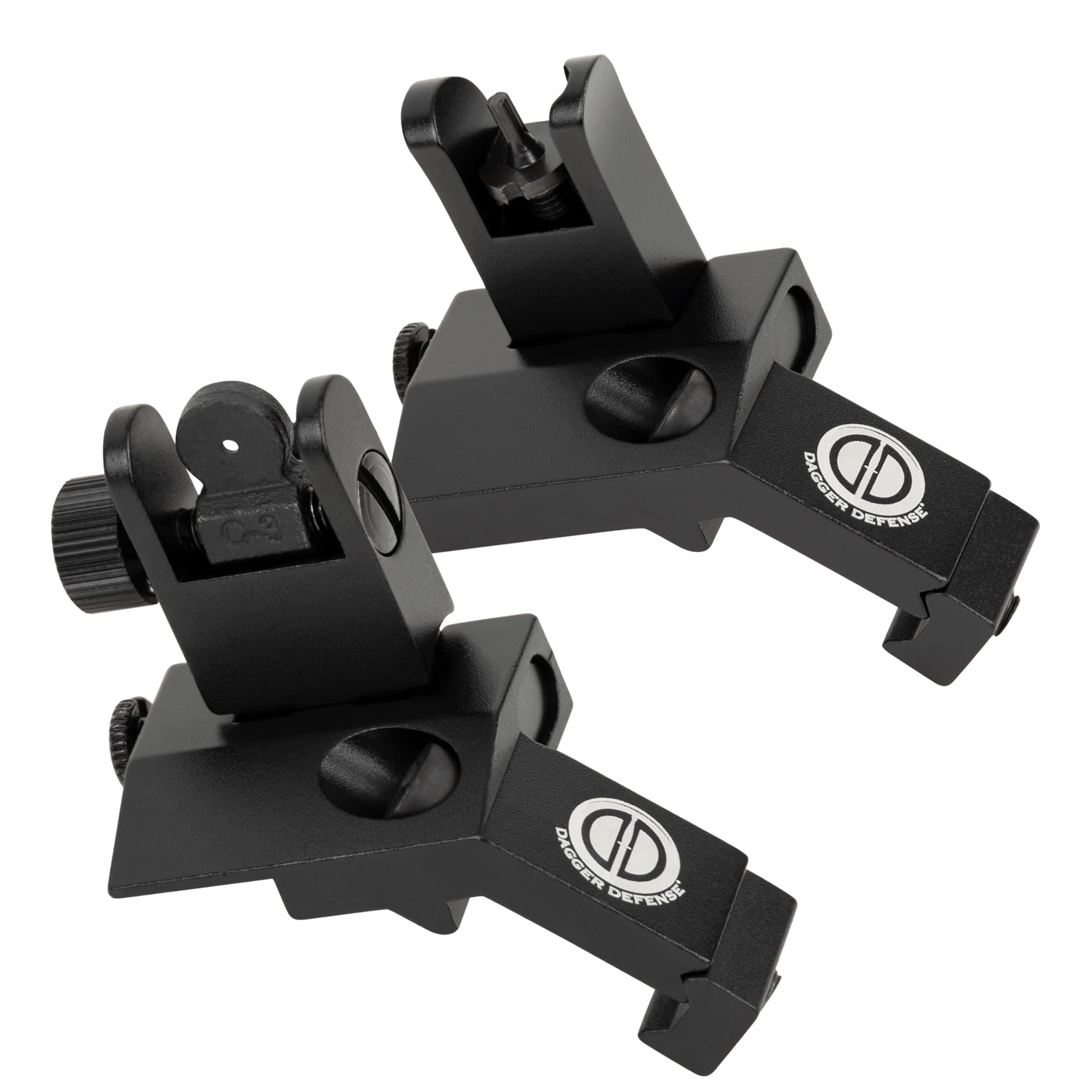 -Combat Vet Owned Company- Dagger Defense flip up BUIS 45 Degree Picatinny Rail Mounted Backup Iron Sights.
