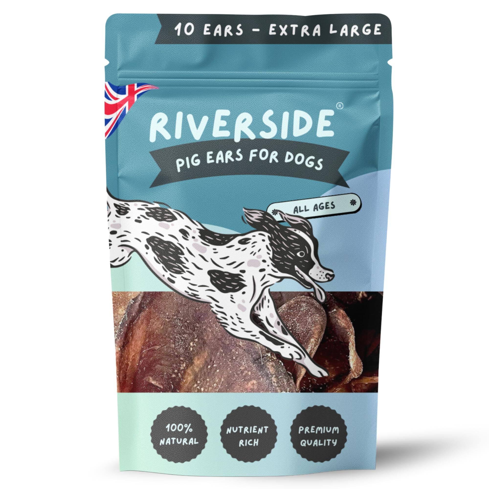 Extra Large Pig Ears For Dogs – 100% Natural, Long Lasting, Gluten & Grain Free, Healthy Dog Chew Hypoallergenic Treats - Resealable Bag