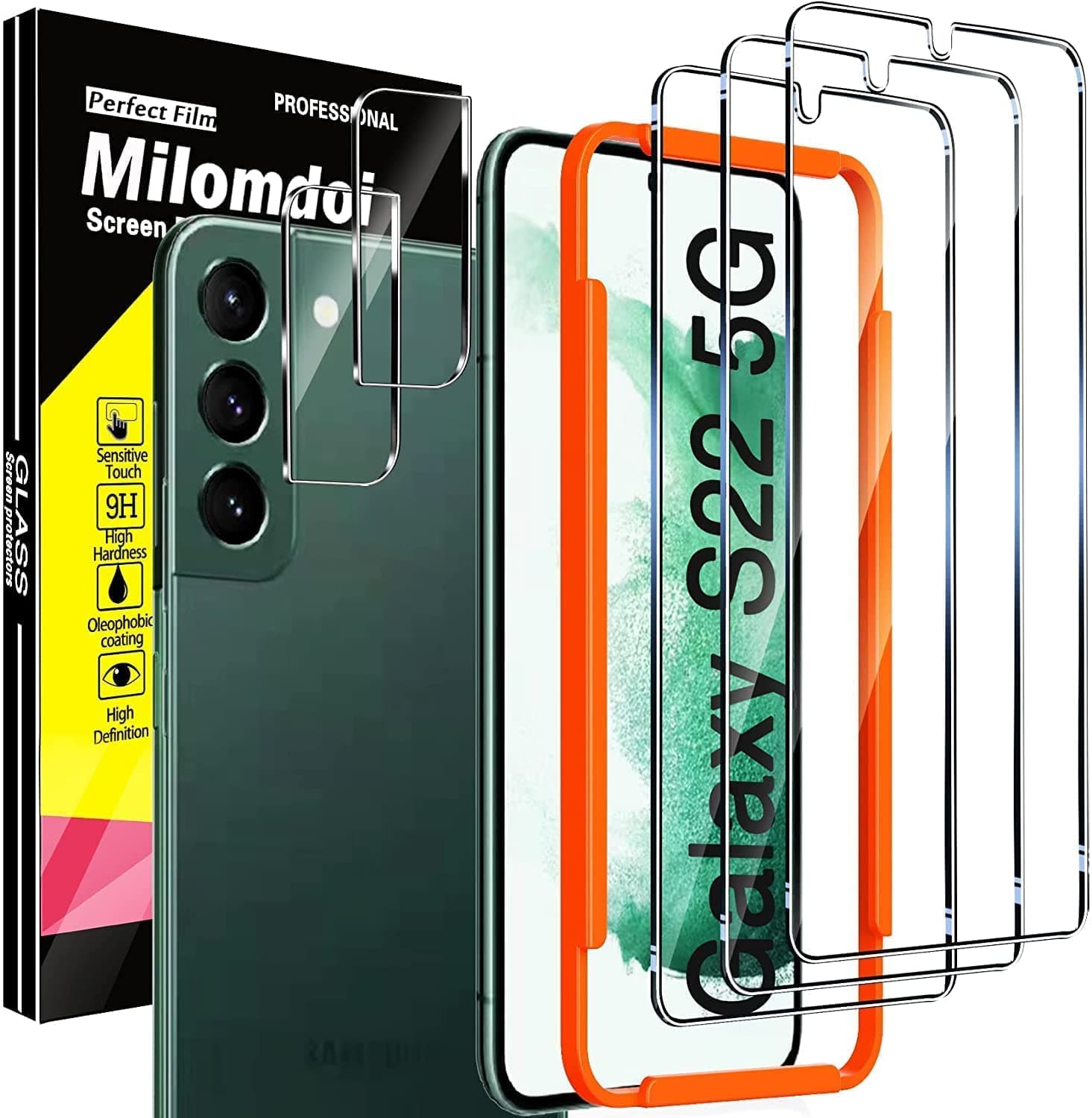 Milomdoi [2+2 Pack] for Samsung Galaxy S22 Ultra Screen Protector [Not Glass] Accessories2 Pack TPU Film with 2 Pack Tempered Glass Camera Lens Screen Protector for Samsung S22 ultra case friendly