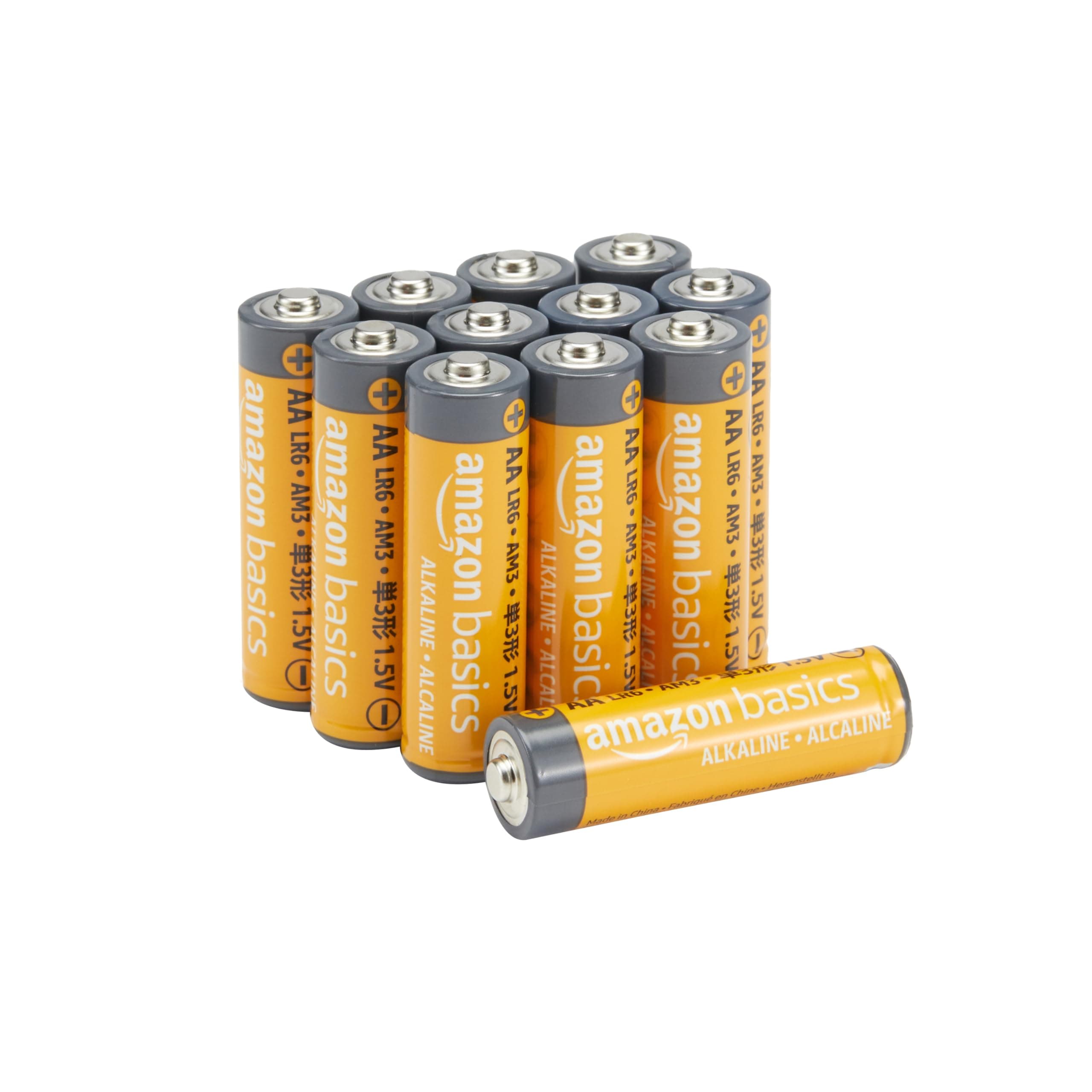 12-Pack AA Alkaline Batteries, 1.5 Volt, Long Lasting Power, 10-Year Shelf Life