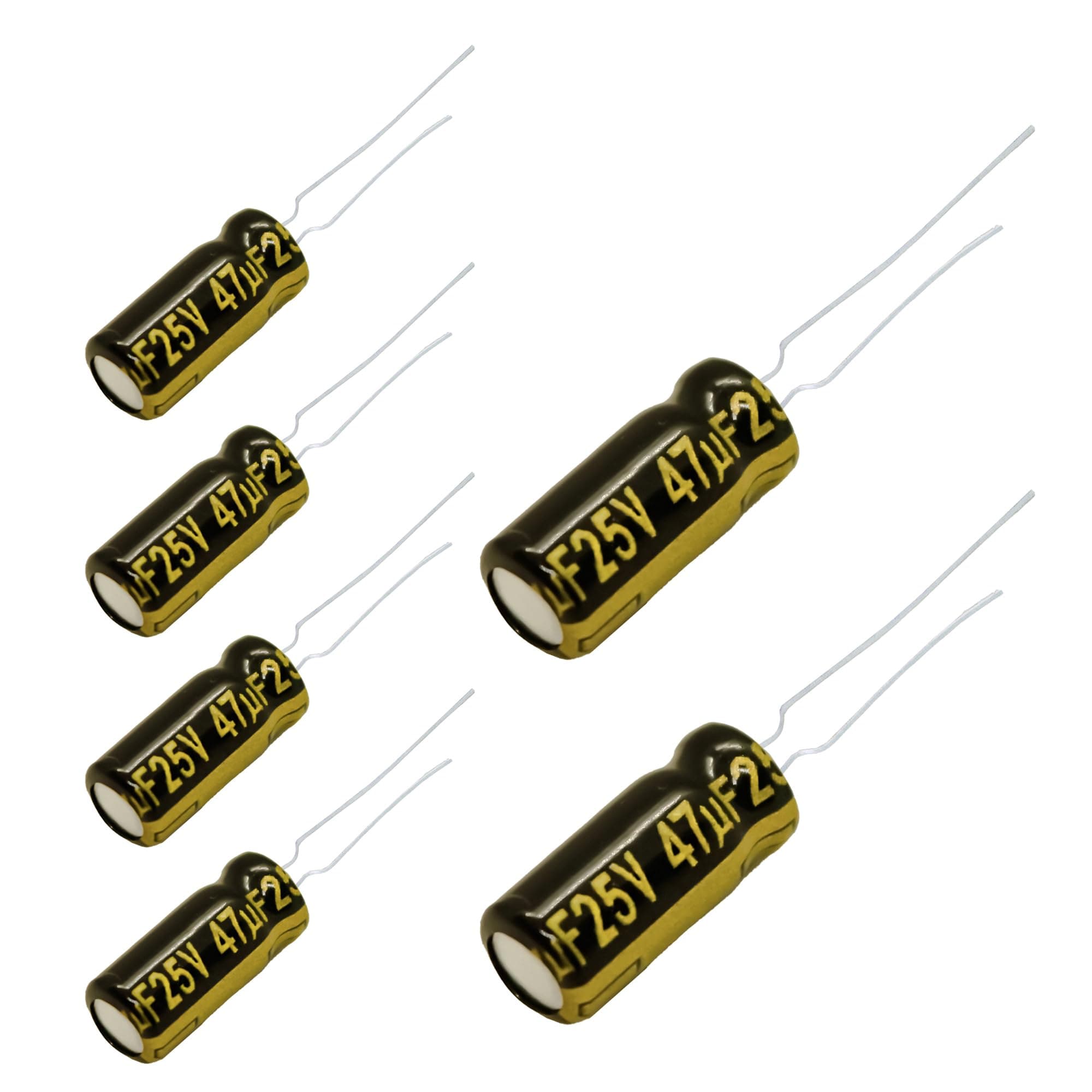 PanasonicFM Series Electrolytic Capacitors 6 Pack - 25V 47uf 20% Low Impedance