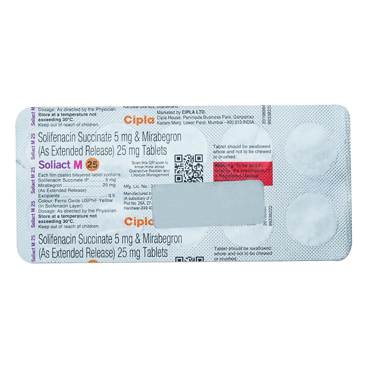 Soliact M 25 - Strip of 10 Tablets