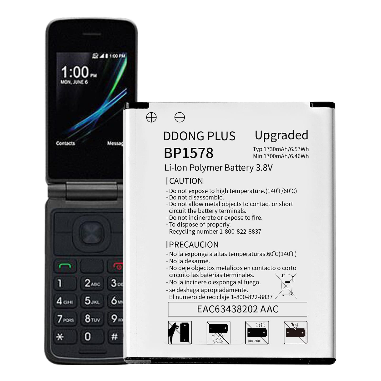 BP1578 Replacement Battery [Upgraded 1730mAh] for Verizon Kazuna eTalk 4G LTE/Verizon Kazuna eTalk 4G KAZ-F019 KAZF019PP Battery kazf019 Battery