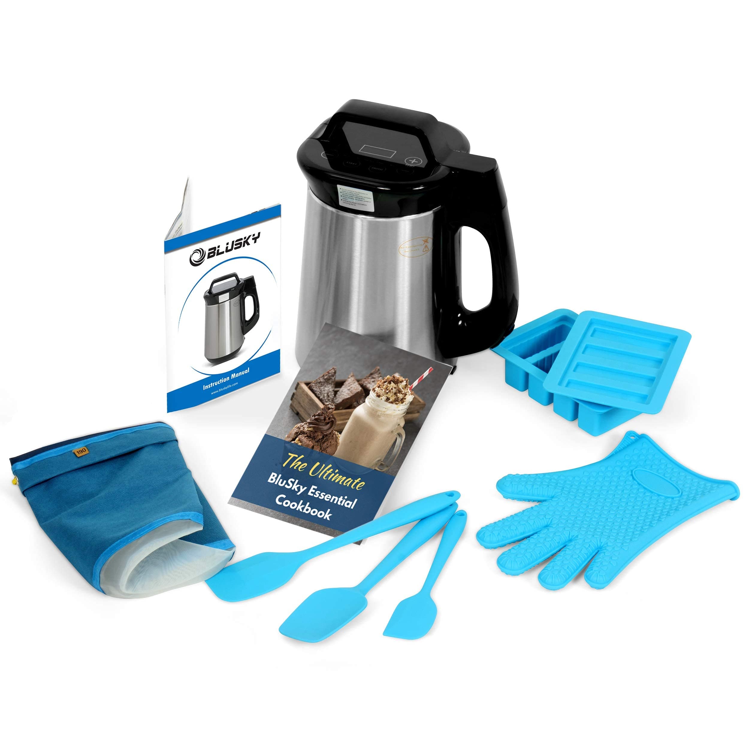 BluSky Butter Machine Botanical Extractor Butter Brewer with Official Cookbook, Silicone Glove, Strainer (filter), 3 Silicone Spatulas and Silicon Butter Mold Tray By Haavitek