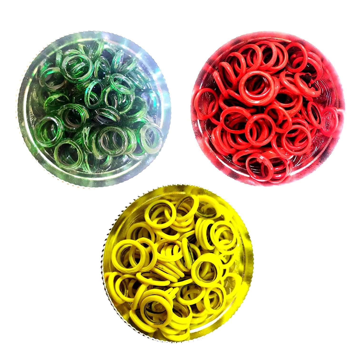 (Pack of 3 Colors) Chitti Gajulu - 108 Chitti Gajulu - Chota Kangan - Miniature Bangles for Ammavari Pooja (Red, Green, Yellow - Each Color 108 Bangles) For Women