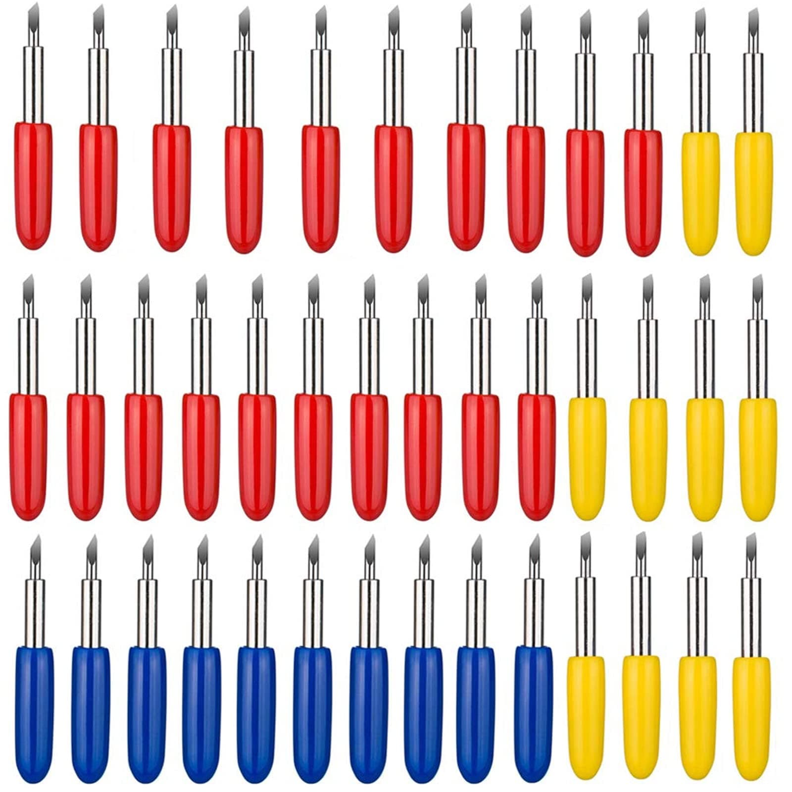 Elefama 40PCS Blades for Explore Air 2/Air 3/Make 3/Maker 20PCS 45° Fine Point Blade +10PCS 60° Deep Cut +10PCS 30° Shallow Cut Fabric Cards Paper Vinyl Knife Cutting Blade for Replacement