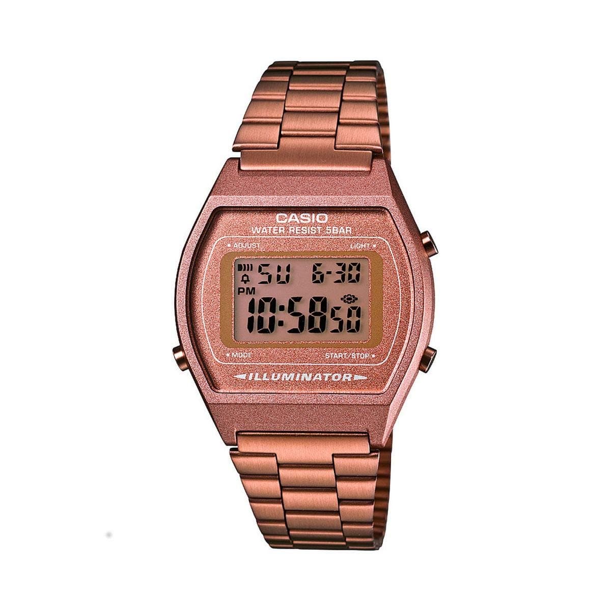 Retro Unisex Digital Watch B640WB with Stainless Steel Strap