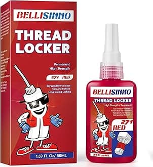 Thread Lock Red, Strong Strength Threadlocker, Thread Locker for Nuts, Bolts, Fasteners and Metals, Anaerobic Curing Screw Glue to Prevent Loosening (high-50ml)