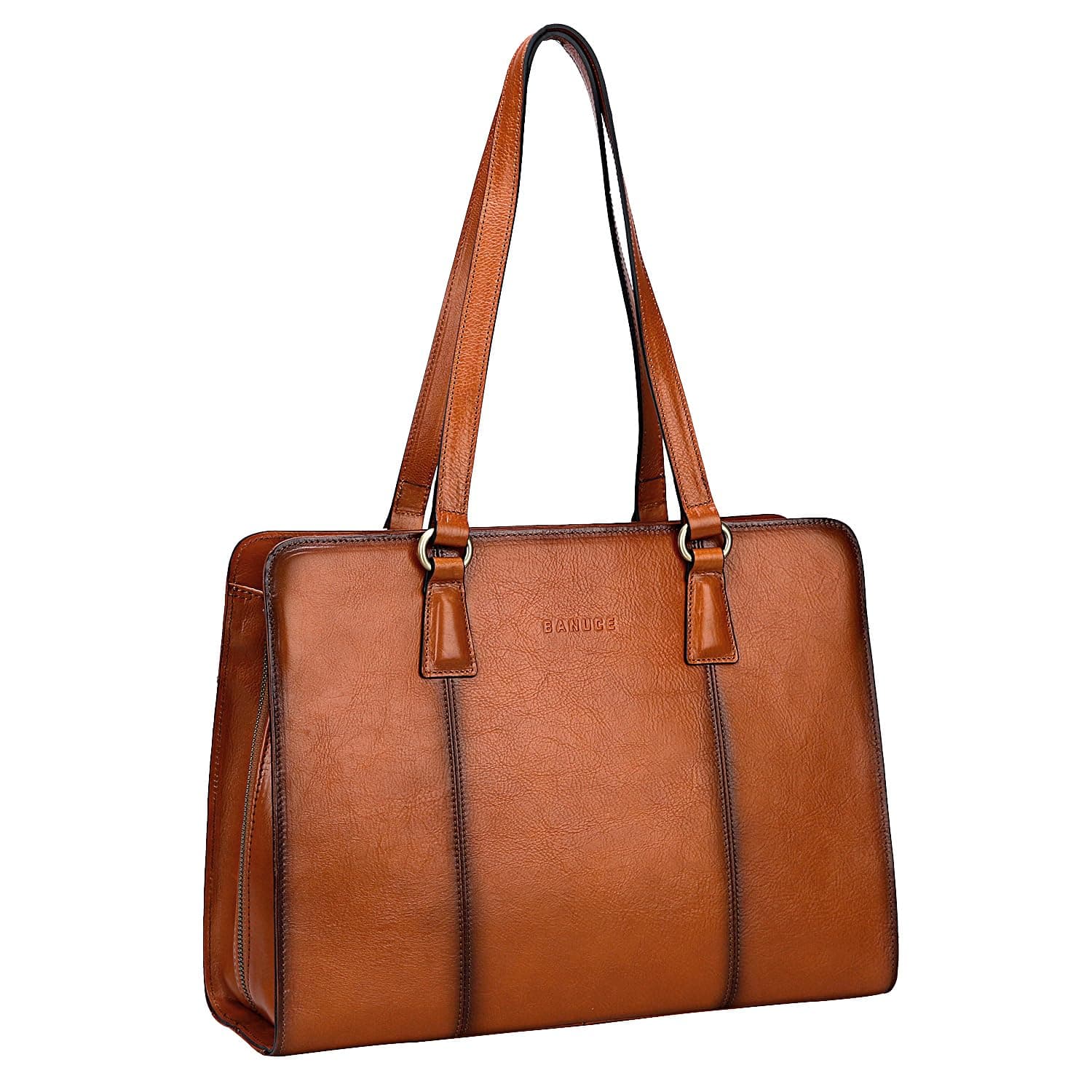 Banuce Full Grain Italian Leather Briefcase for Women Tote Purses and Handbags Shoulder Bag for Business Travel Work Stylish Vintage Brown
