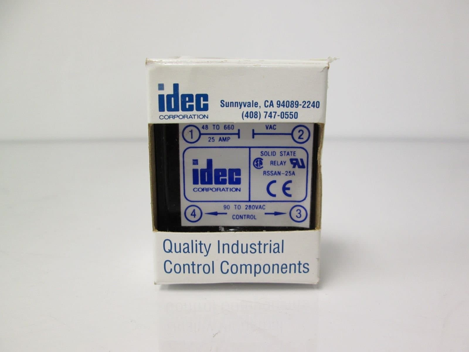 IdecCorporation RSSAN-25A Relay; SSR; Zero-Switching; SPST-NO; Cur-Rtg 25A; Ctrl-V 90-280AC; Vol-Rtg 48-660AC