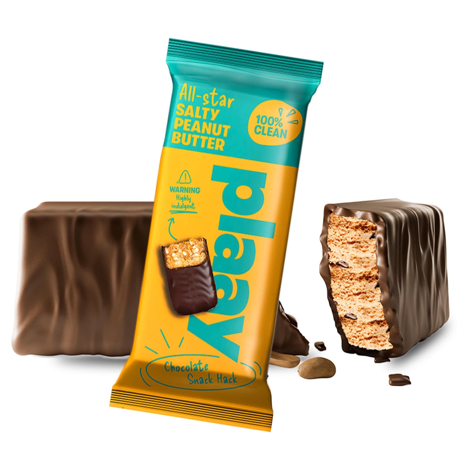Plaay Salty Peanut Chocolate Bar – Premium Dark Chocolate with Roasted Peanuts, Clean Ingredients, No Refined Sugar, Guilt-Free Snack – 35g