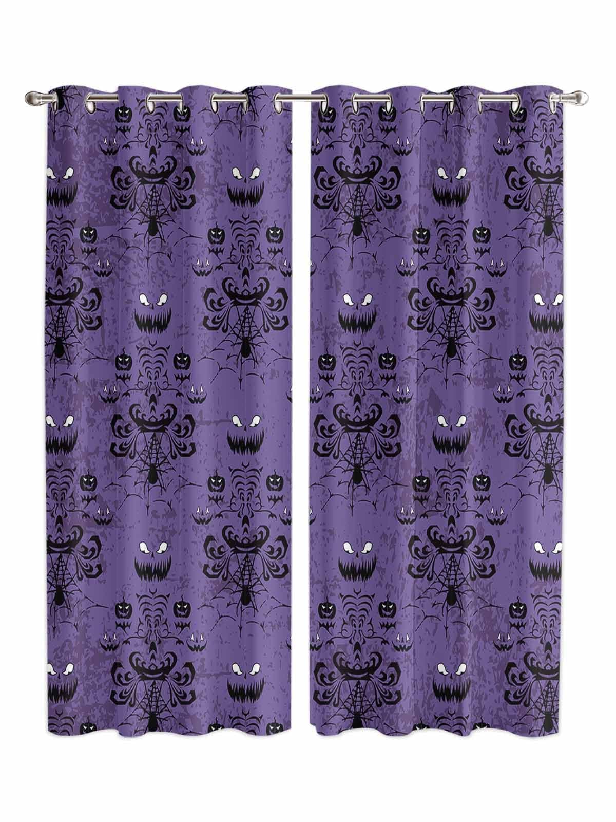 Libaoge Halloween Curtains Panels for Bedroom Haunted House Mansion Window Curtains for Living Room Solding Glass Door - Set of 2 Panels, 52" W x 96" L