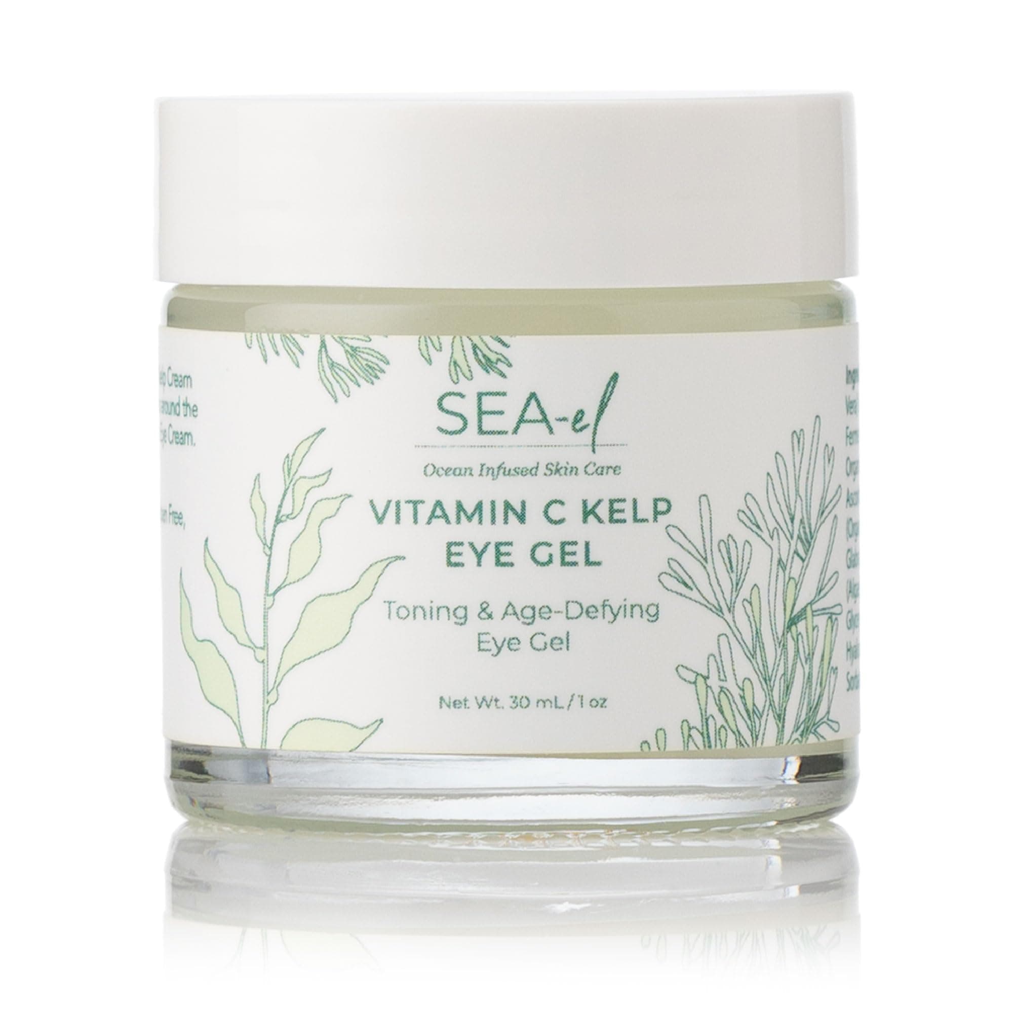 Sea-el Vitamin C Kelp Eye Gel Toning & Age Defying Skincare for Puffiness, Under Eye Bags & Dark Circles Cooling Youthful Glow for Women & Men - 1 Oz